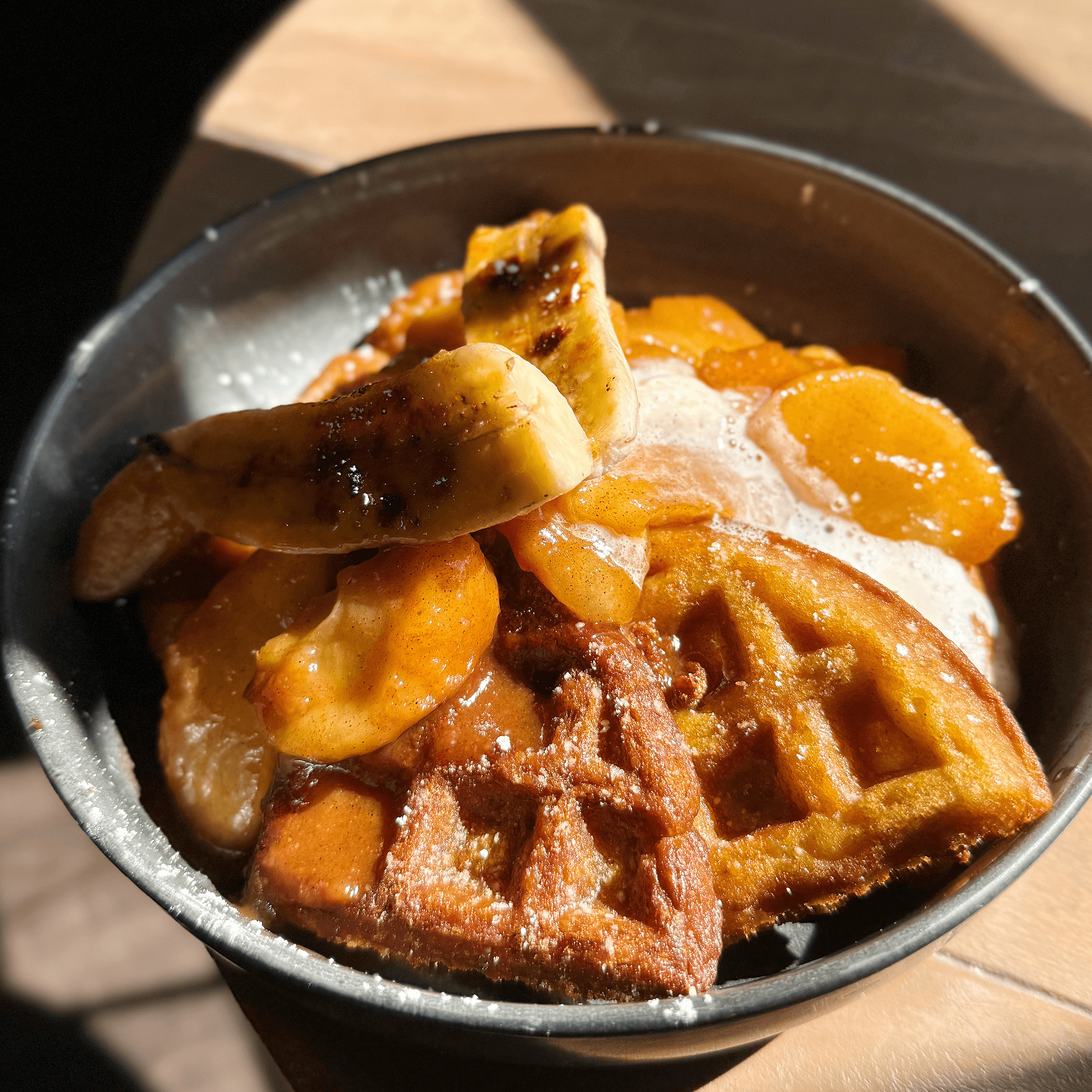 Brown Butter Sage & Pear Waffle.
