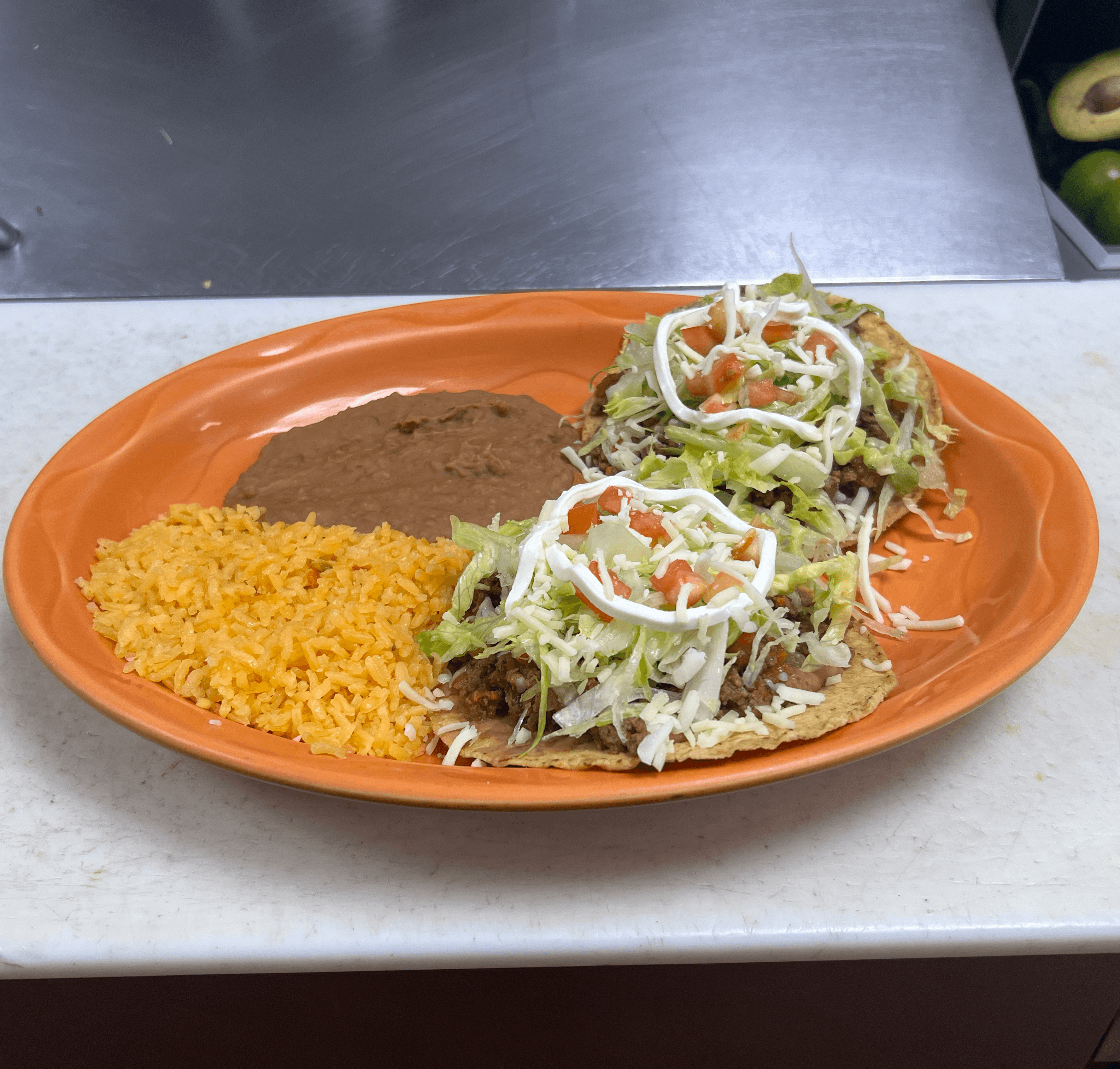 Tostada Lunch plate.