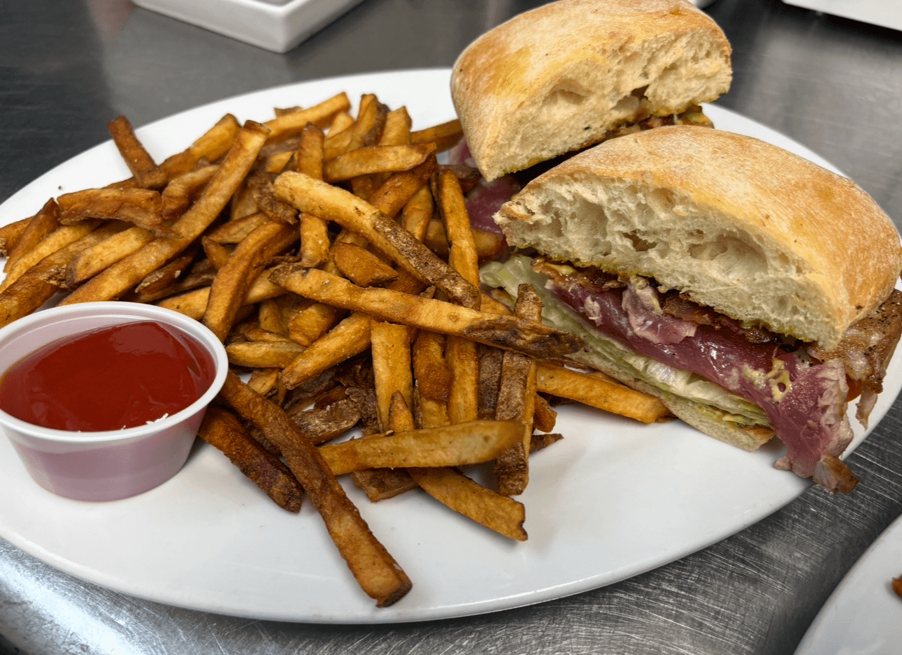 Seared Tuna BLT Sandwich.