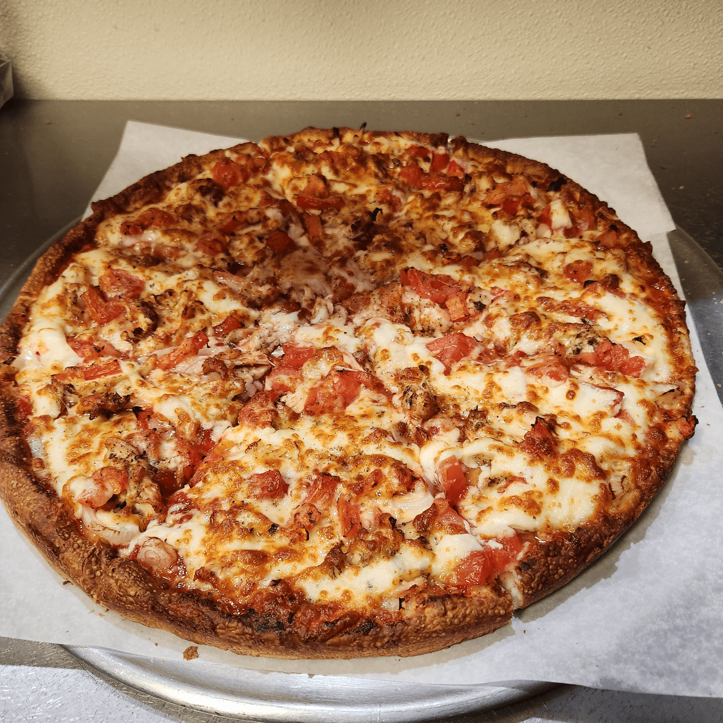 Frango Catupiri Pizza.