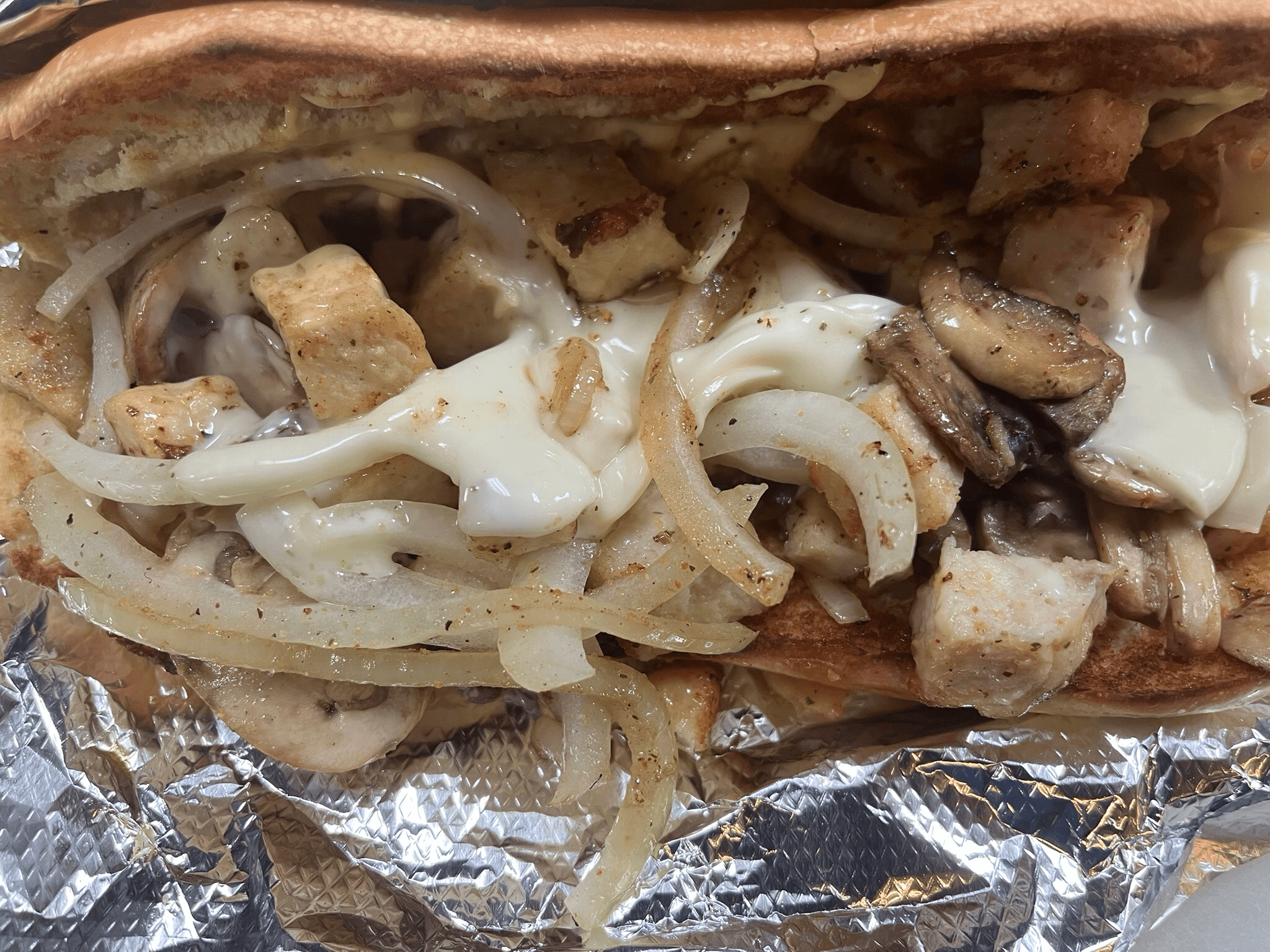 Chicken Mushroom Melt Sandwich.