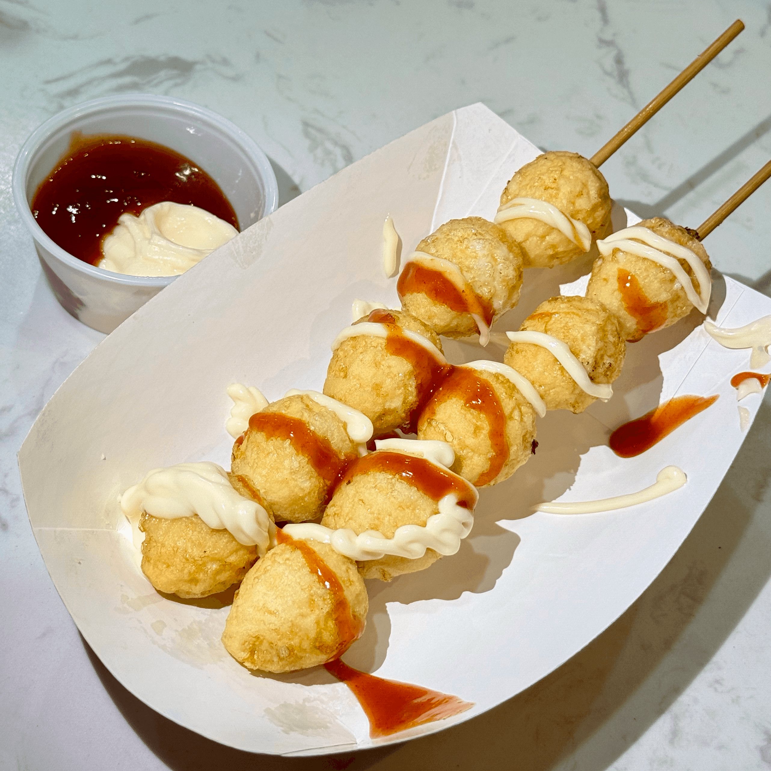 Fried Quail Eggs (2 Skewers).