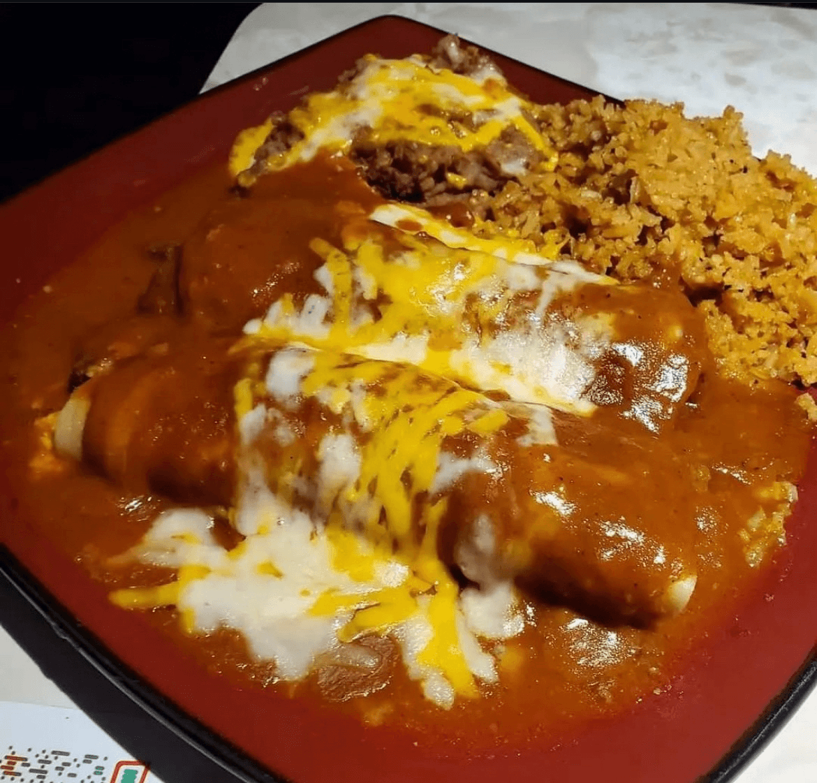 Enchiladas Especiales (Our Signature Enchilada Sauce).