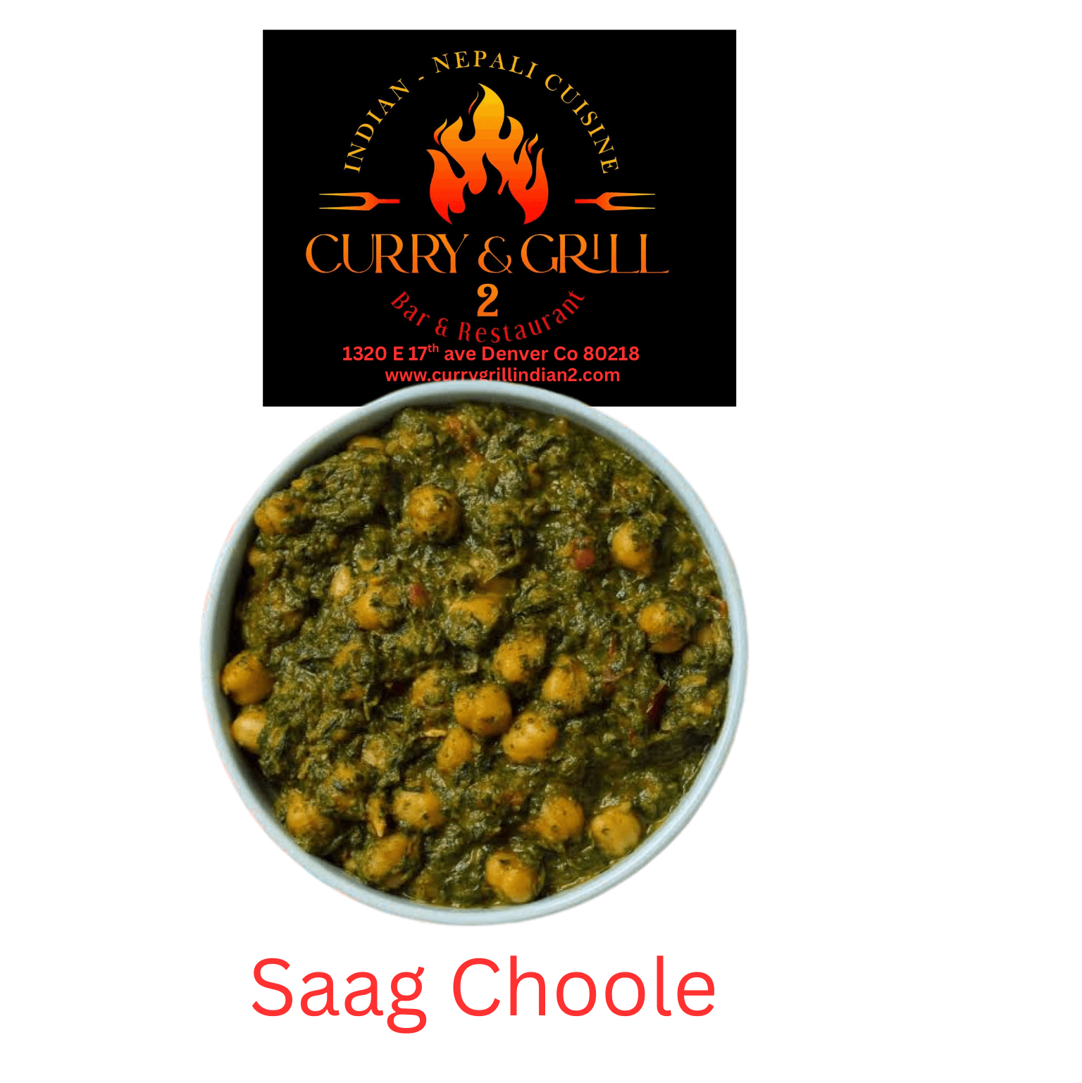Saag Chole  (chickpeas).