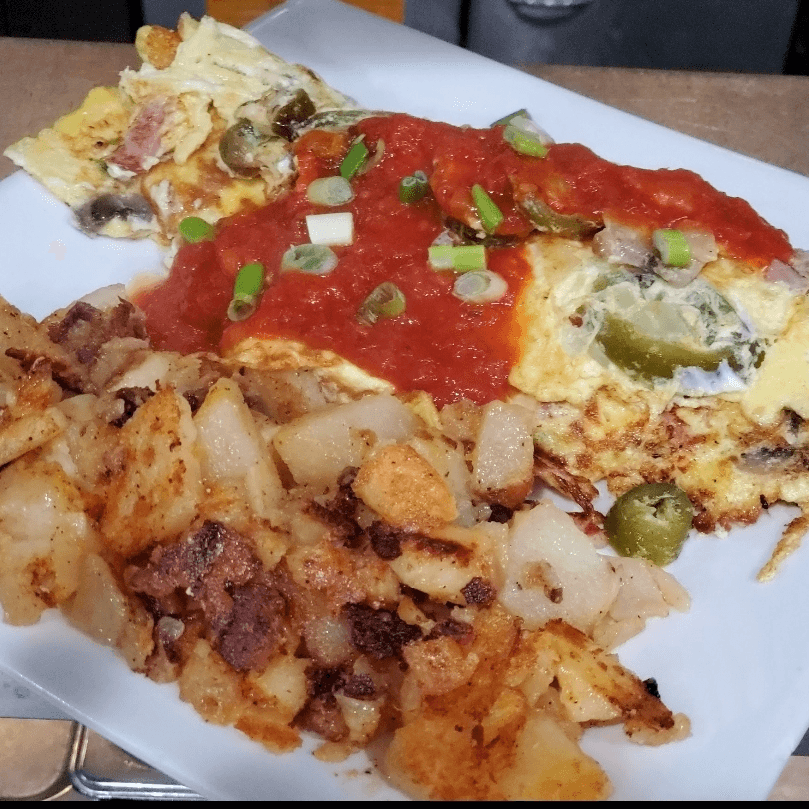 Chicken Fajita Omelet.