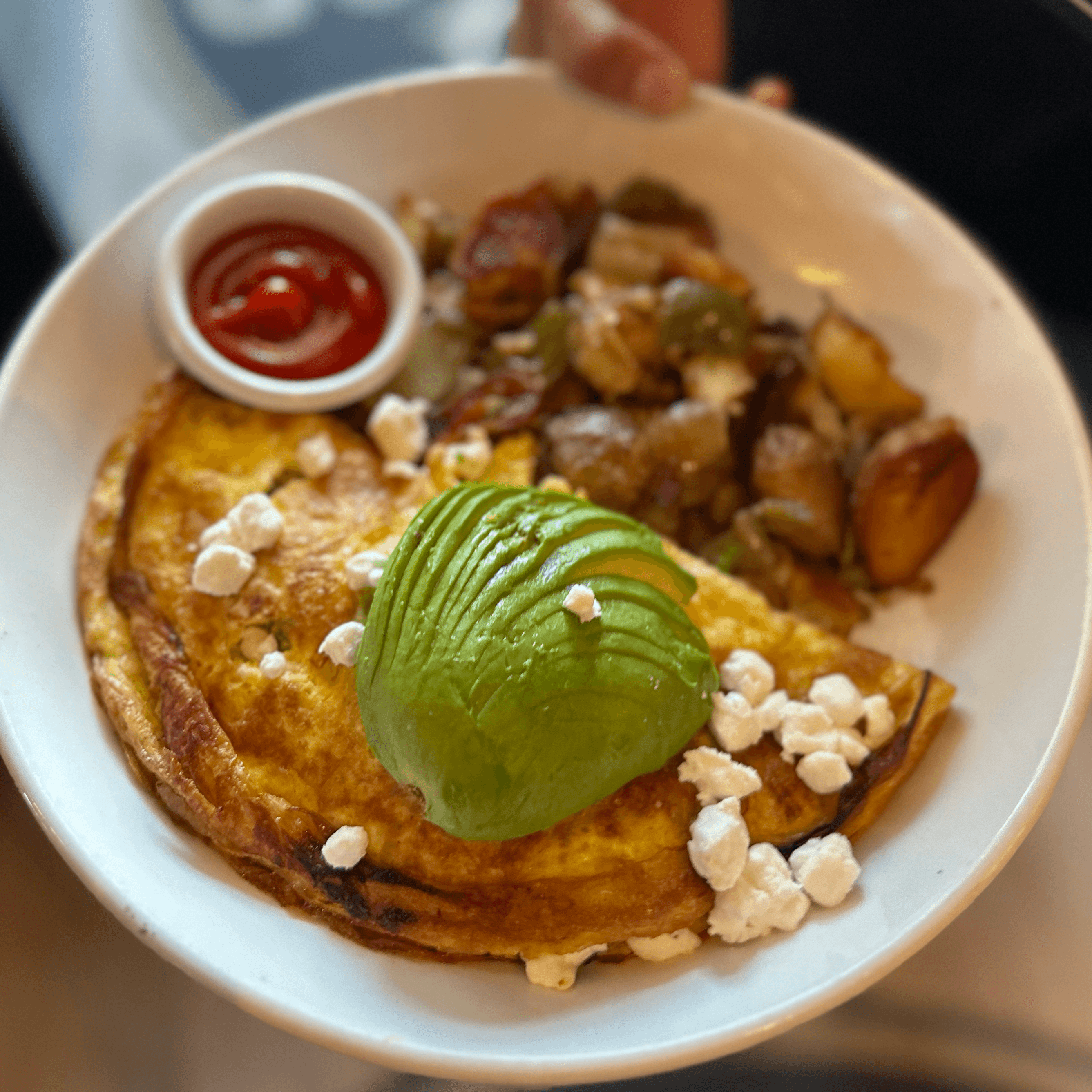 Mushroom Goat Cheese Omelette.