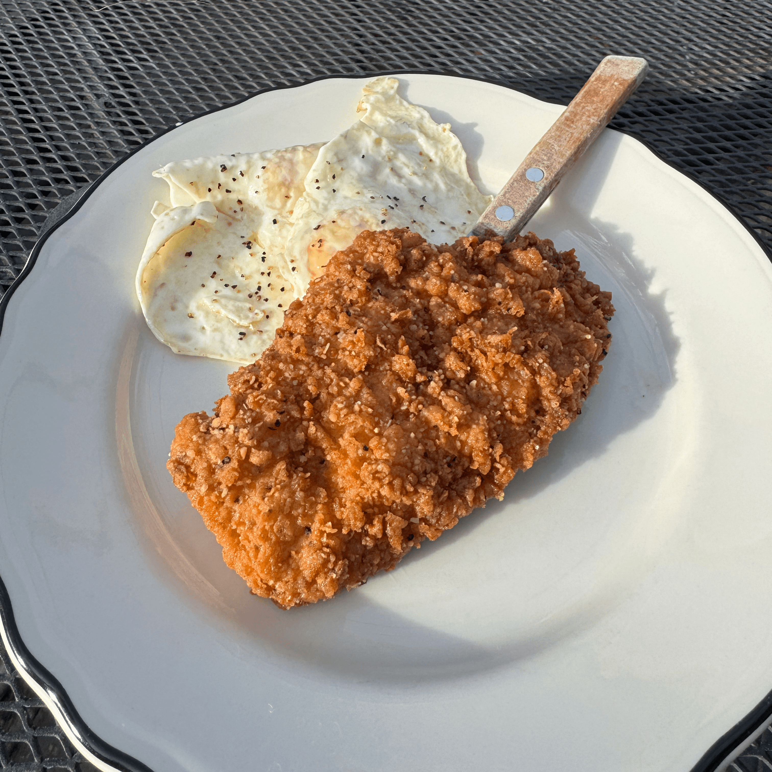 Fried Chicken And Eggs.