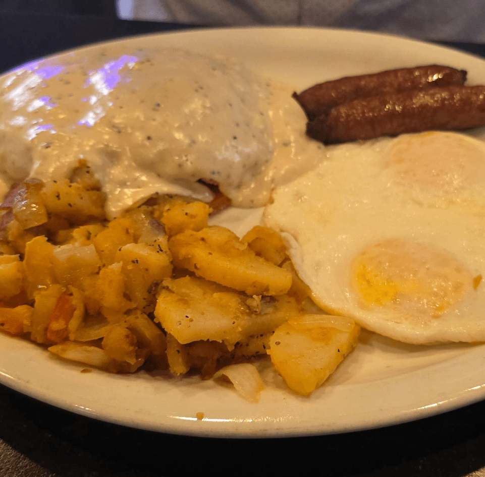Buttermilk Honey Biscuits w/ Pork Sausage Gravy.