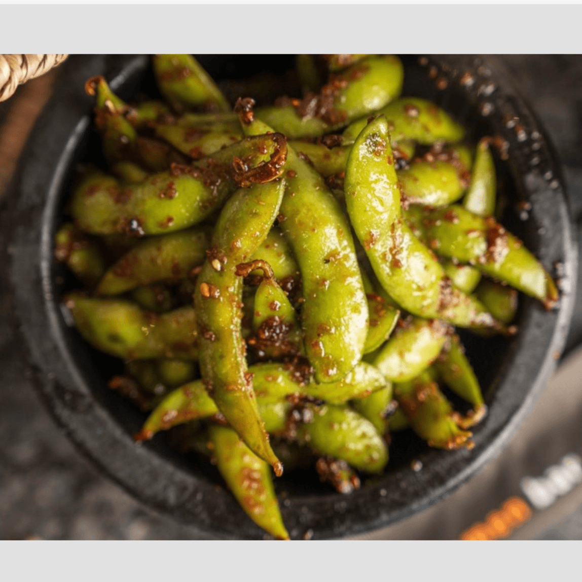 GARLIC EDAMAME.