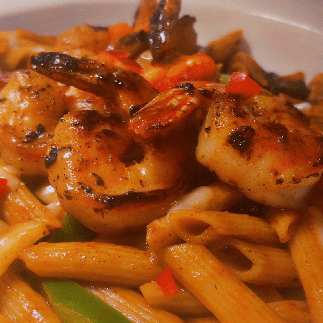 Shrimp Pasta Lunch.