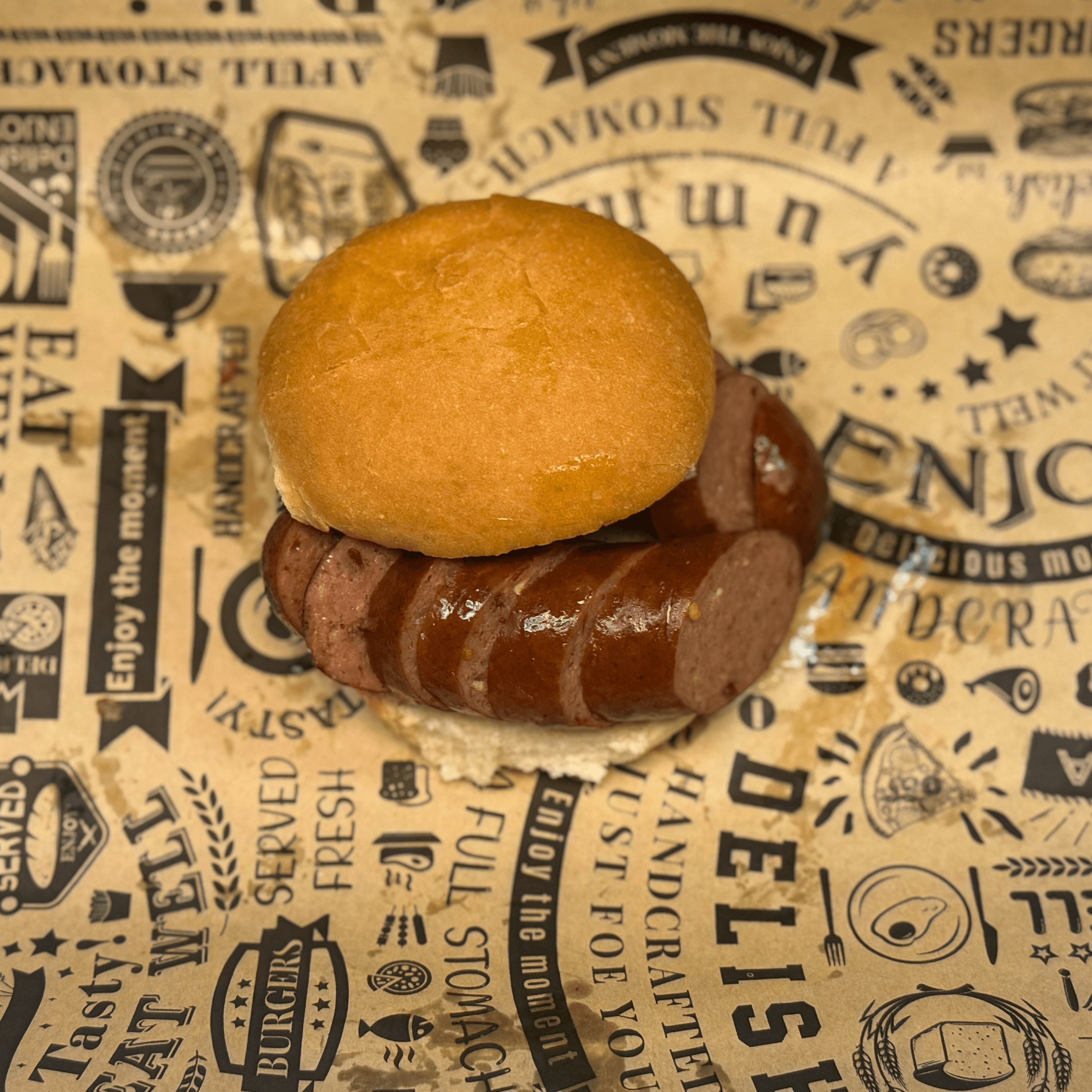 Smoked Hot Links Sandwich.