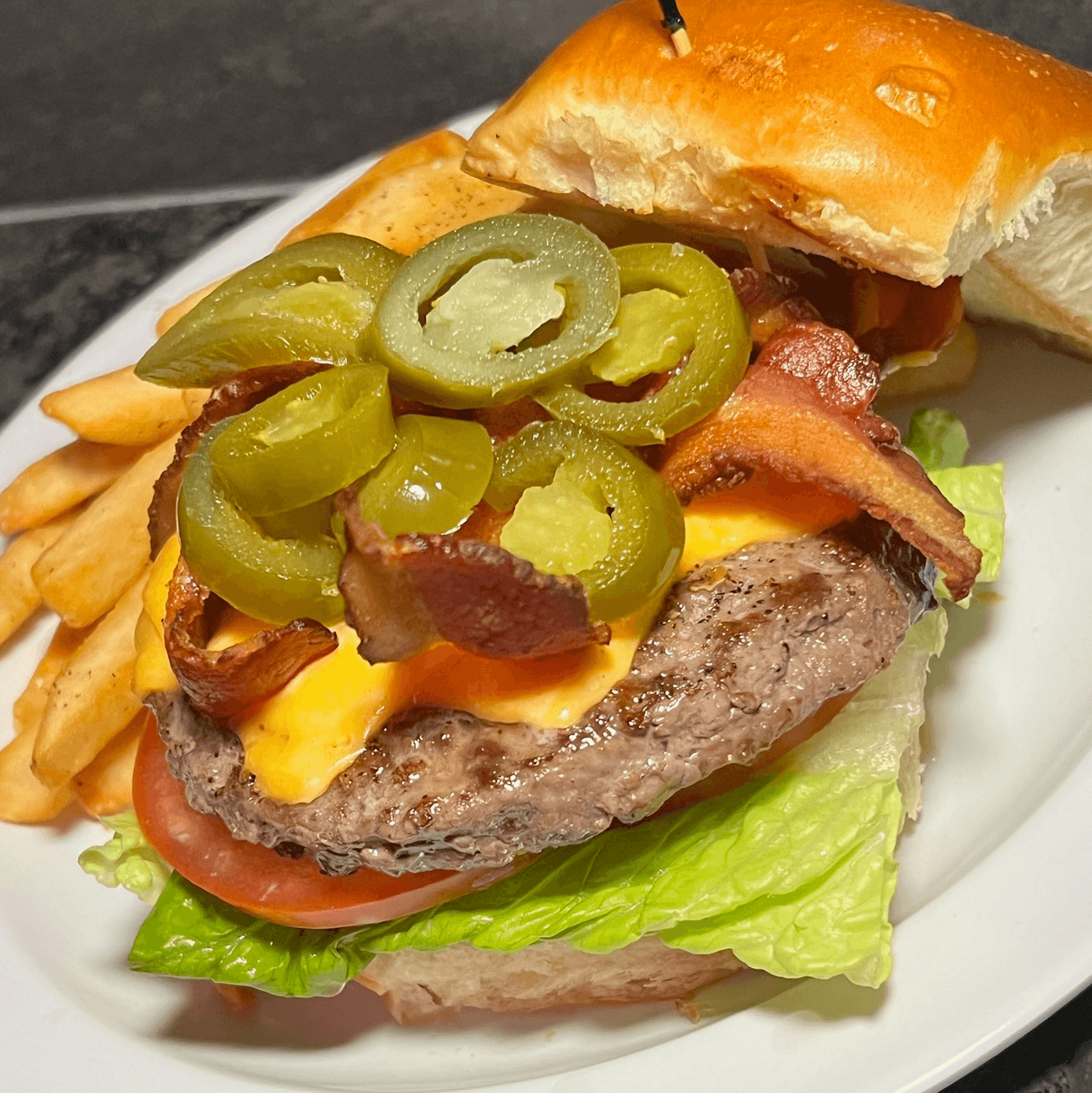 Bacon Cheddar Jalapeño Burger.