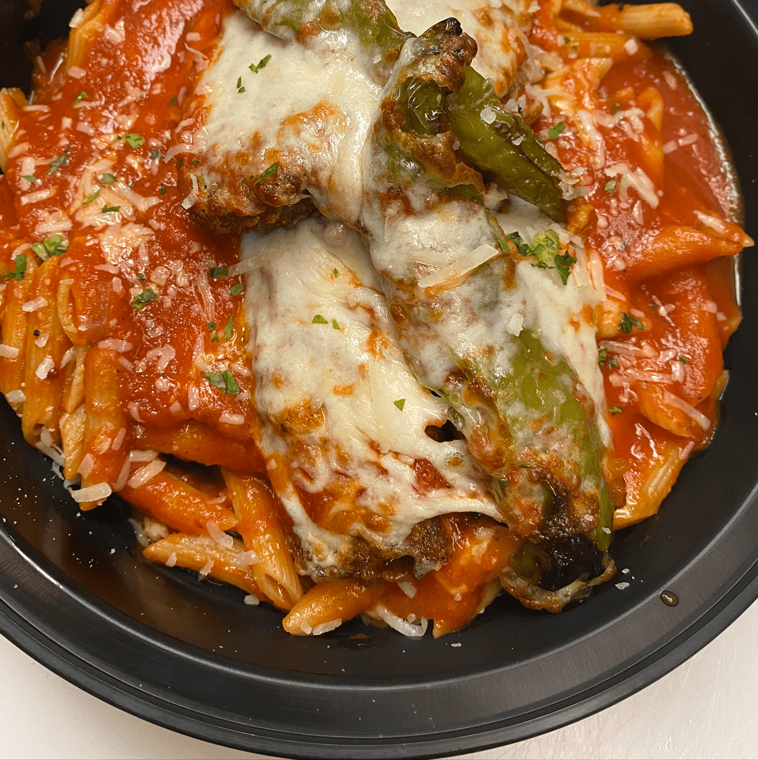 Homemade Sausage Parmigiana.