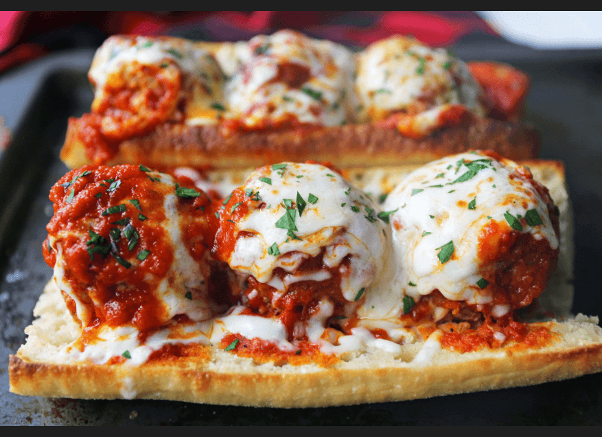 Meatball Parmesan Hero.