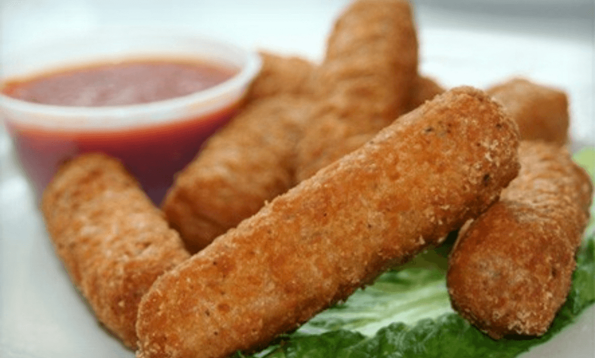 Battered Cheese Sticks.