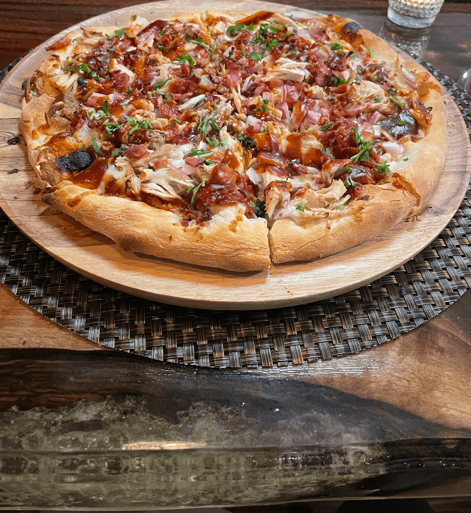 BBQ Chicken Pizza.