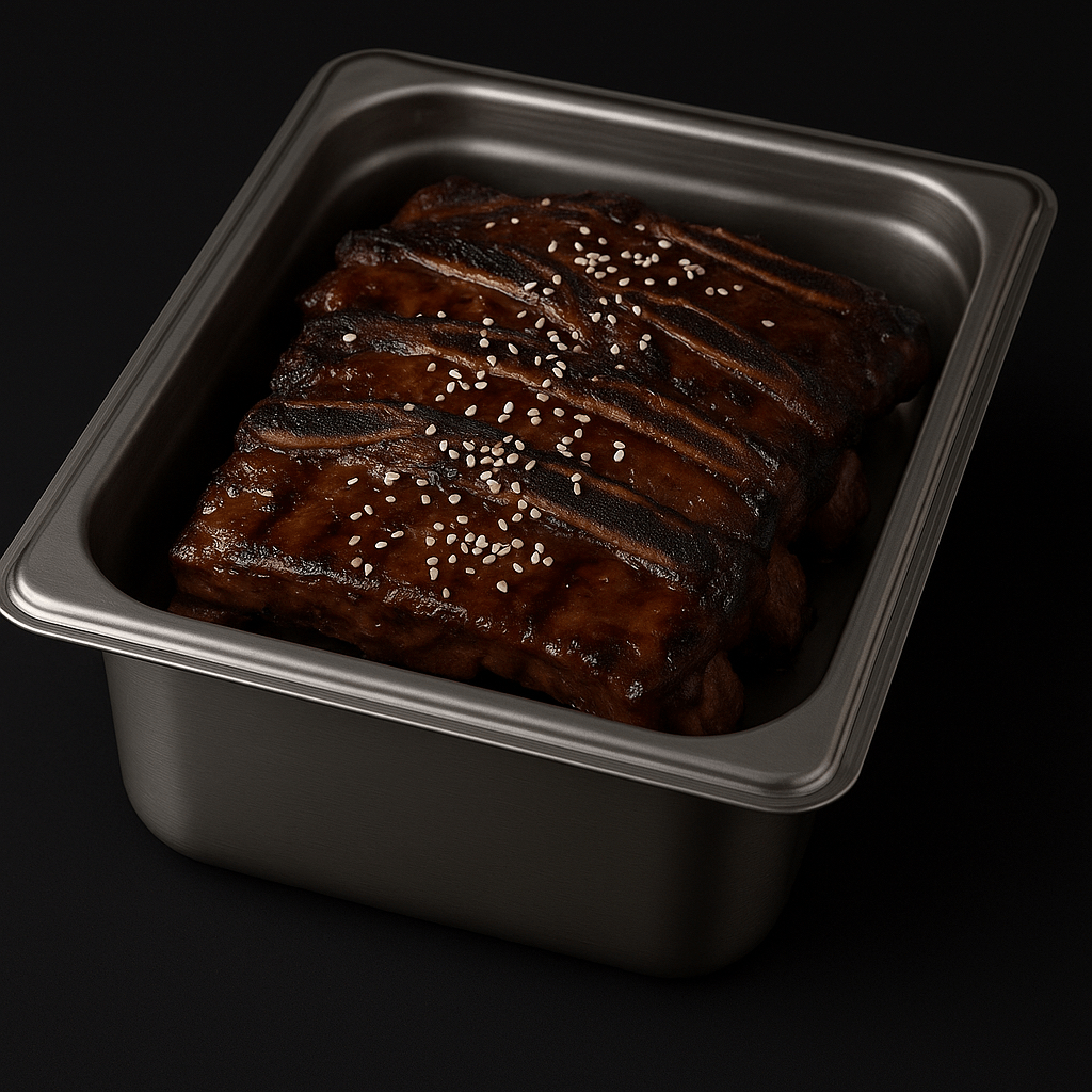 Kalbi ribs half pan.