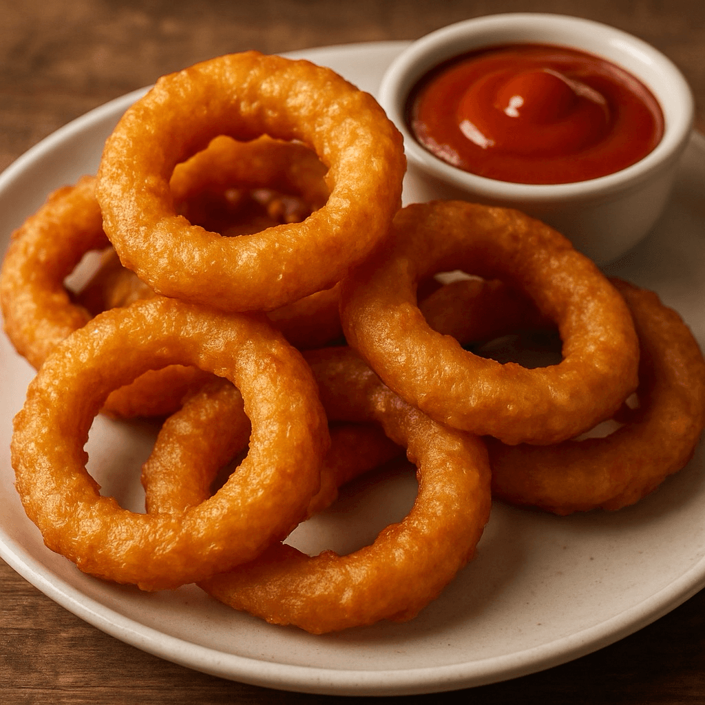 Beer Battered Onion Rings serves 10 people.