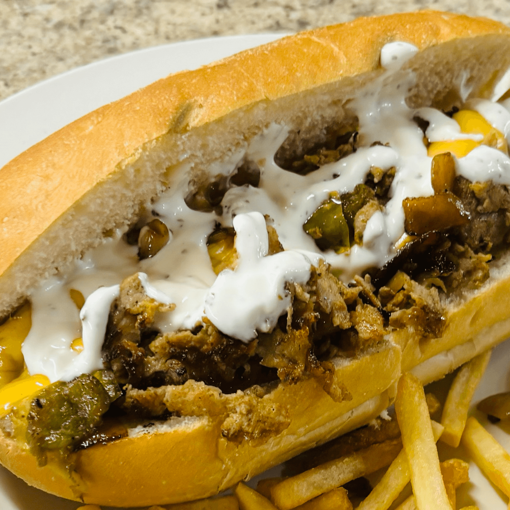 Cheesesteak with Peppers Sub.