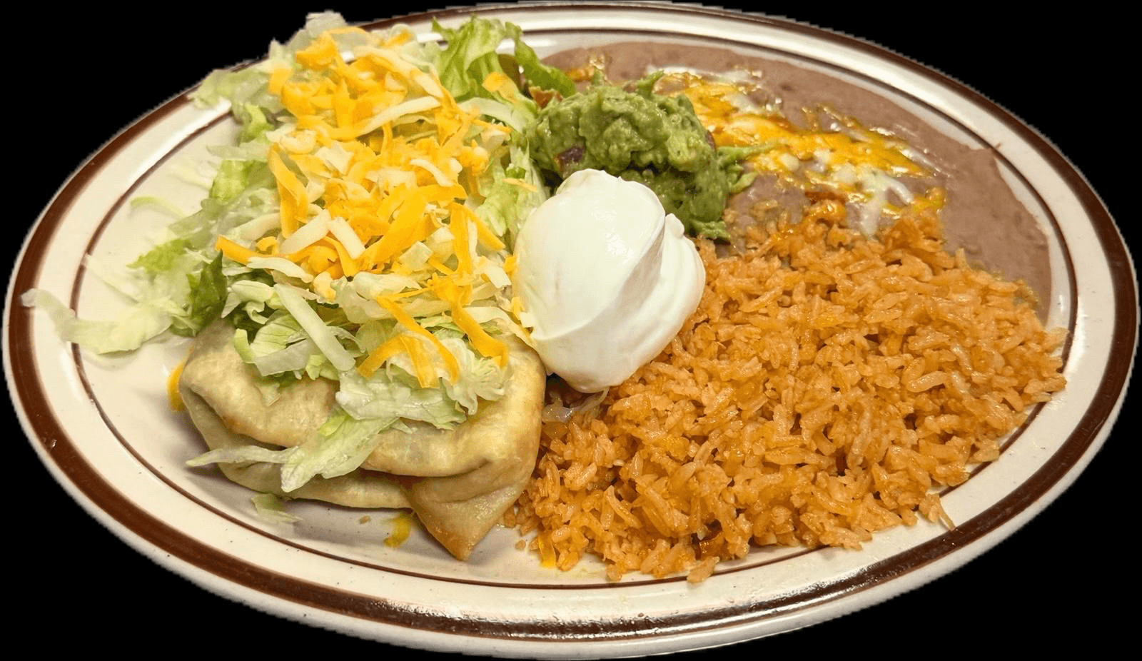 #47  Chimichanga with Guacamole and Sour Cream.