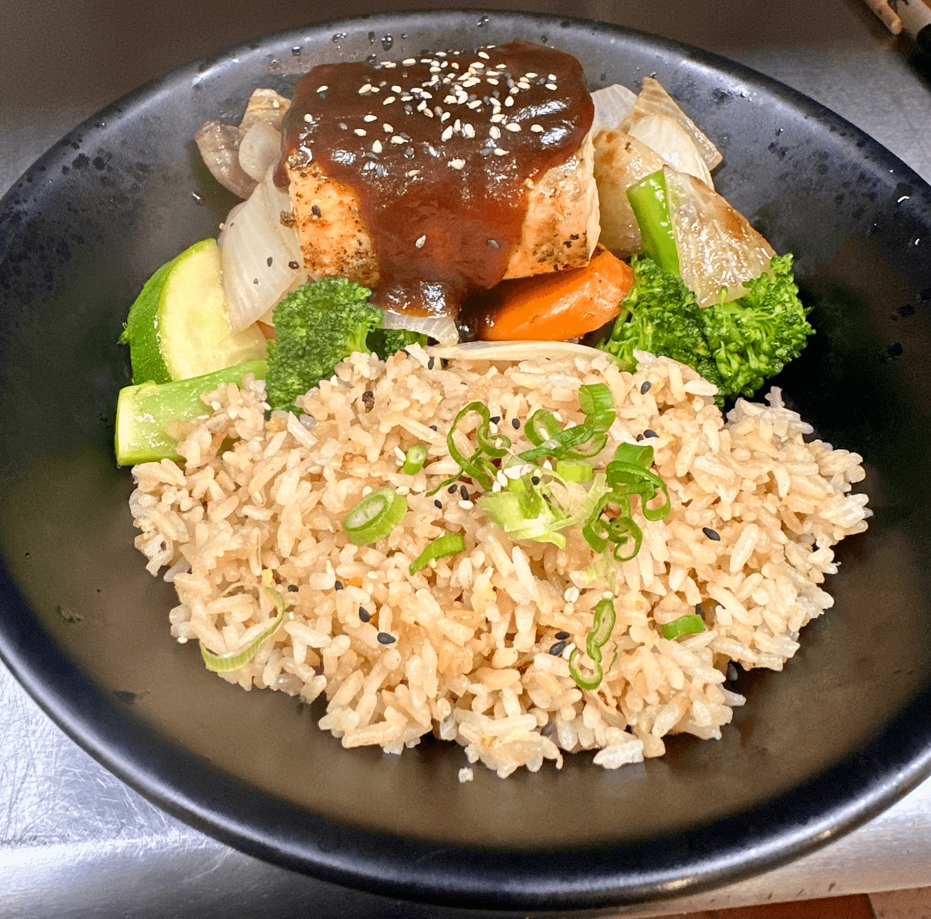 SalmonTeriyaki Bowl.