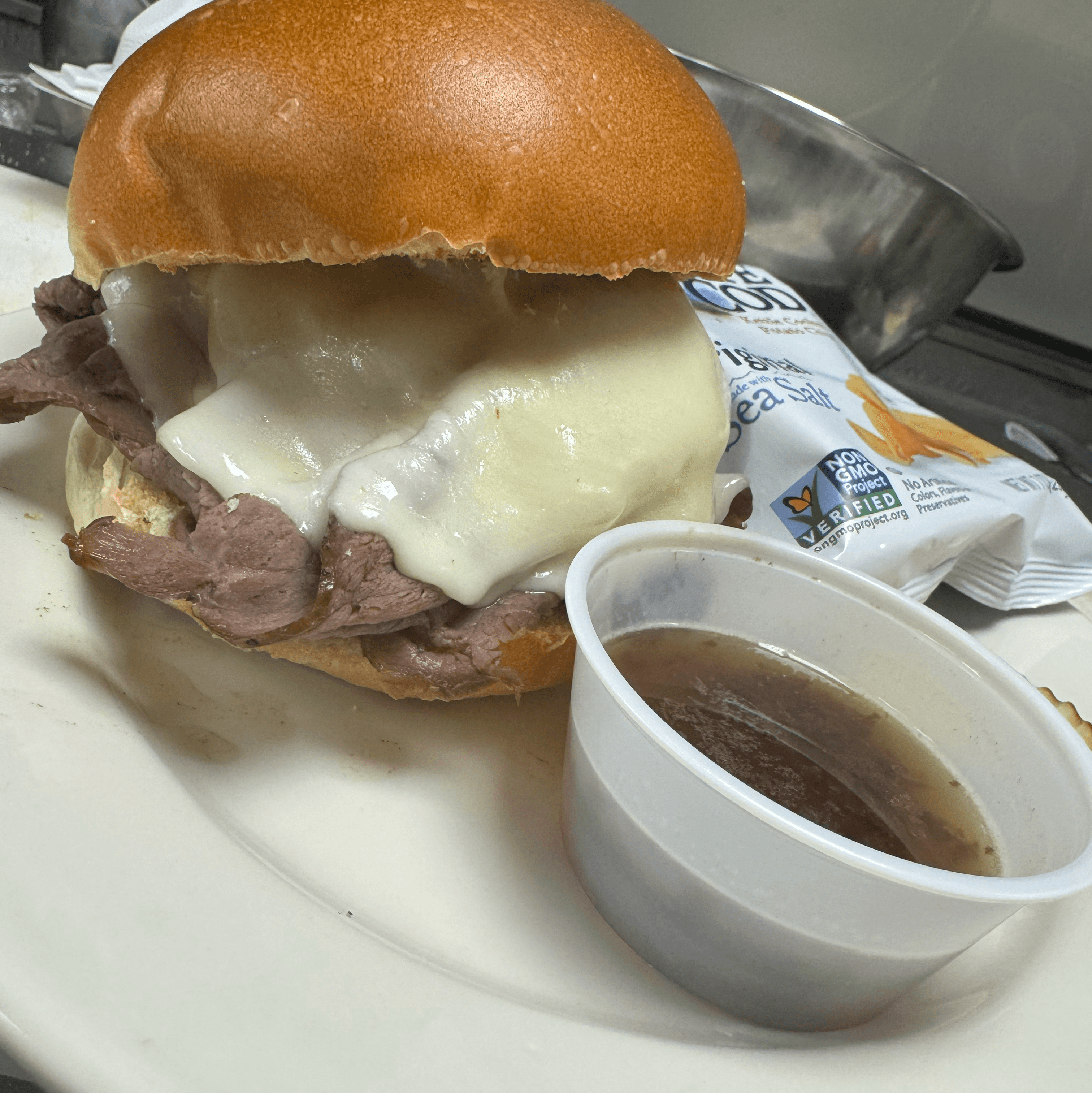 Hot Roast Beef Sandwich.