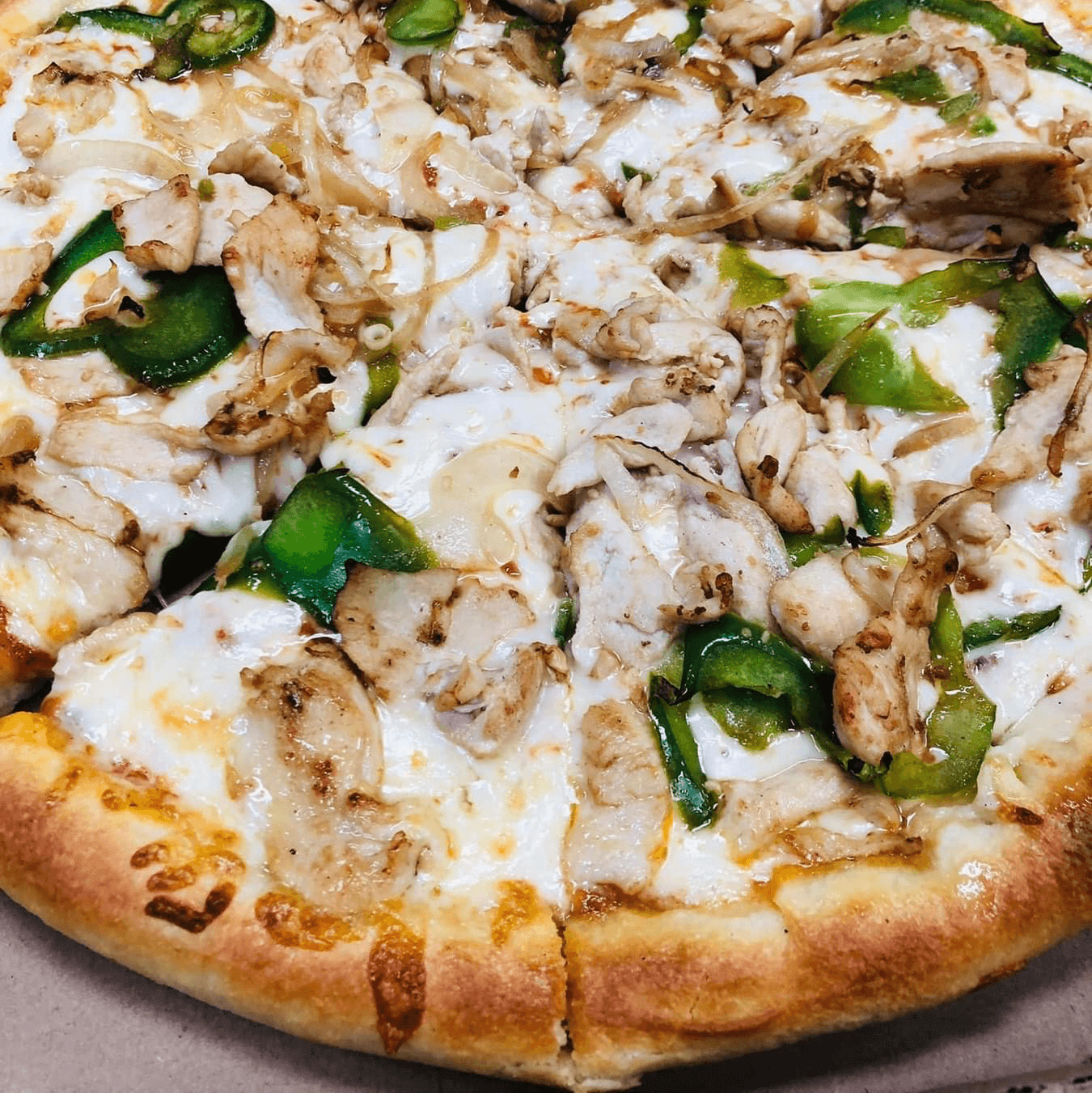 Grilled Chicken Pizza.