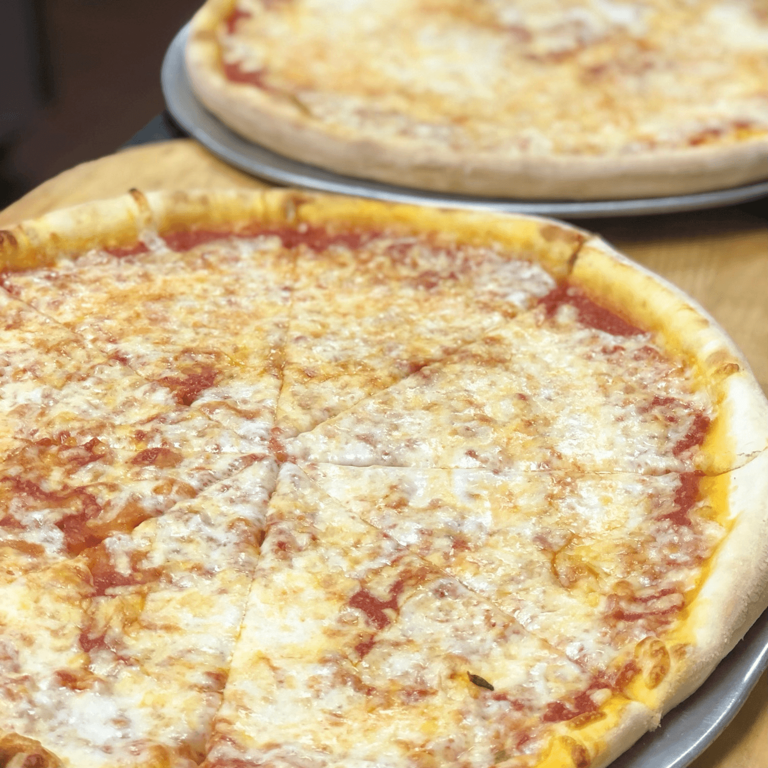 2 large cheese pizza.