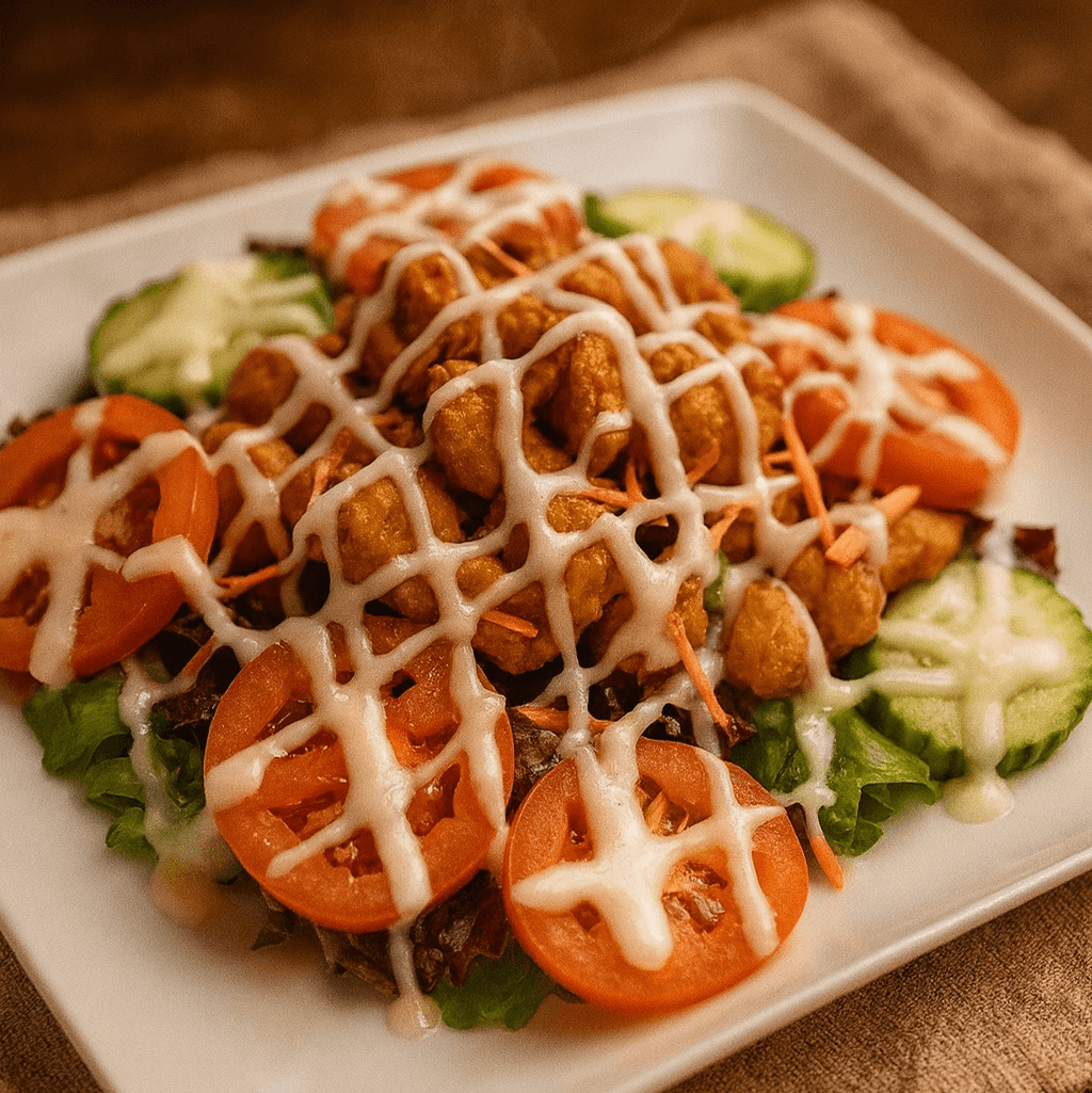 Batter Fried Chicken Salad / Ensalada de Pollo Frito / สลัดไก่ทอด.