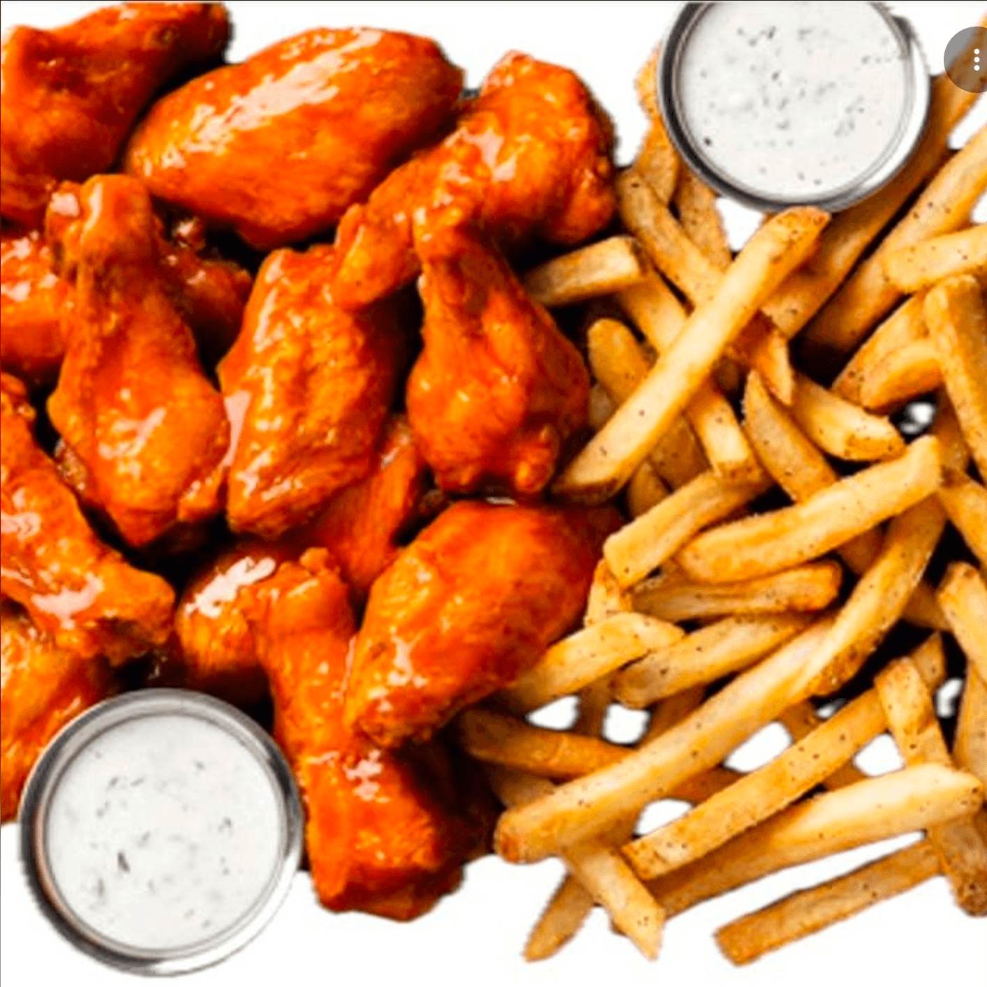 43. Naked Wings (8 Pcs) w/Fries.