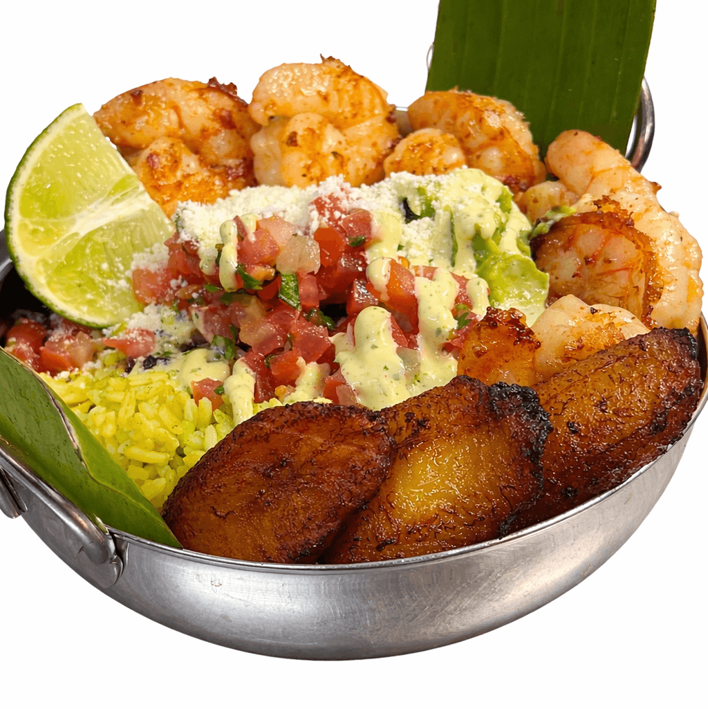 Grilled Shrimp Rice Bowl.