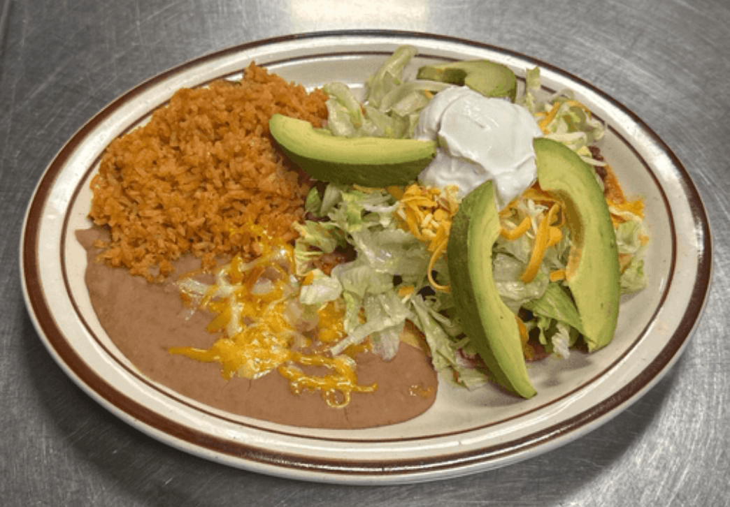 #48  Avocado Tostada with Avocado Slices and Sour Cream.
