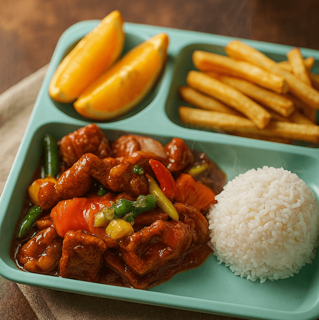 Kid's sweet and sour chicken.