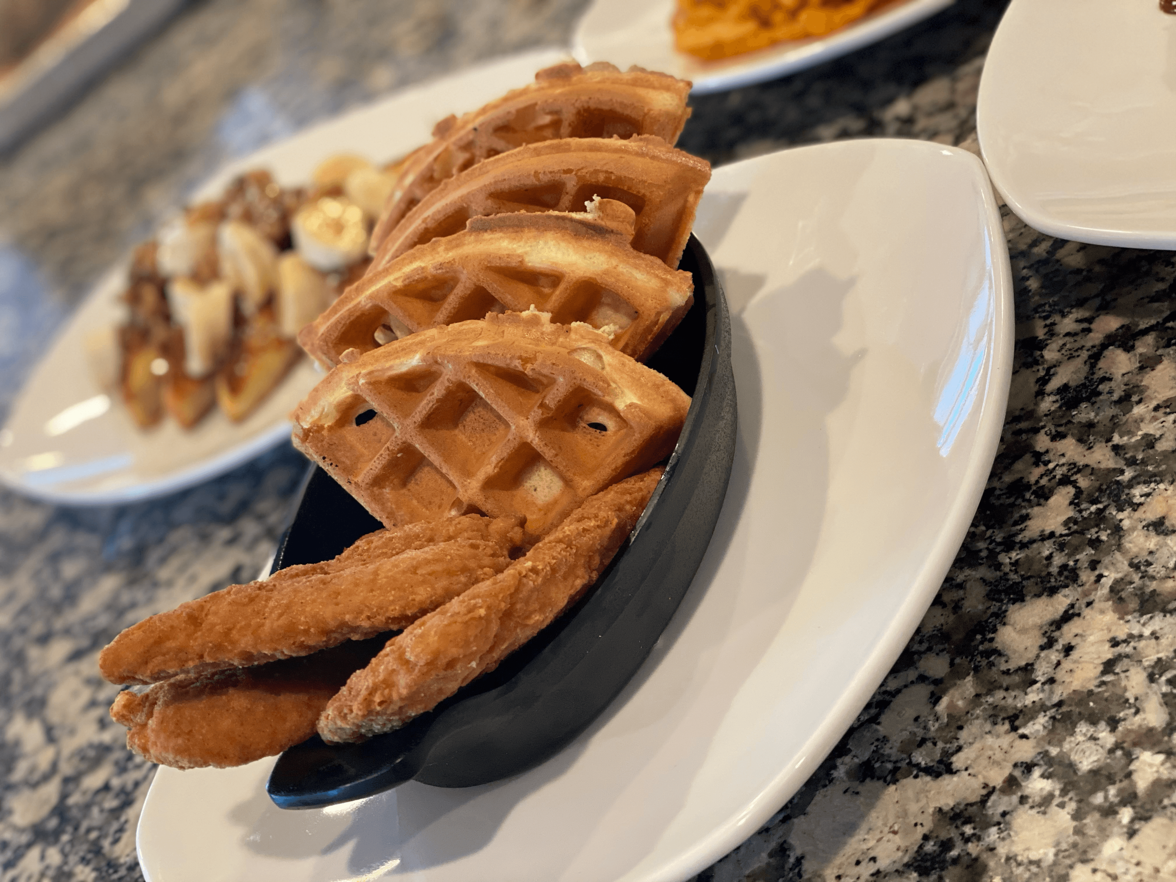 Waffle & Chicken Strips.
