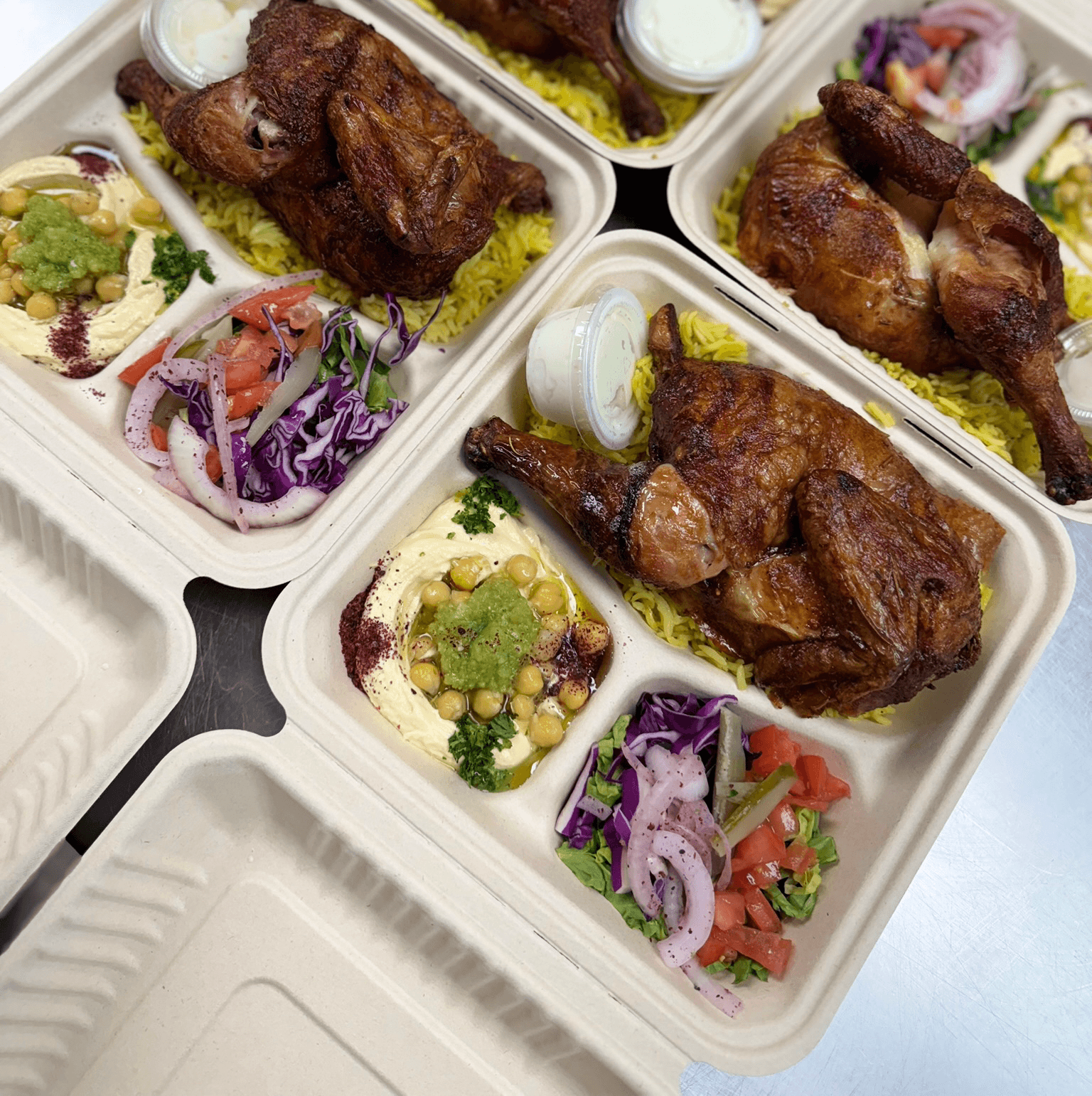 Half Chicken Plate (1 hour wait time).