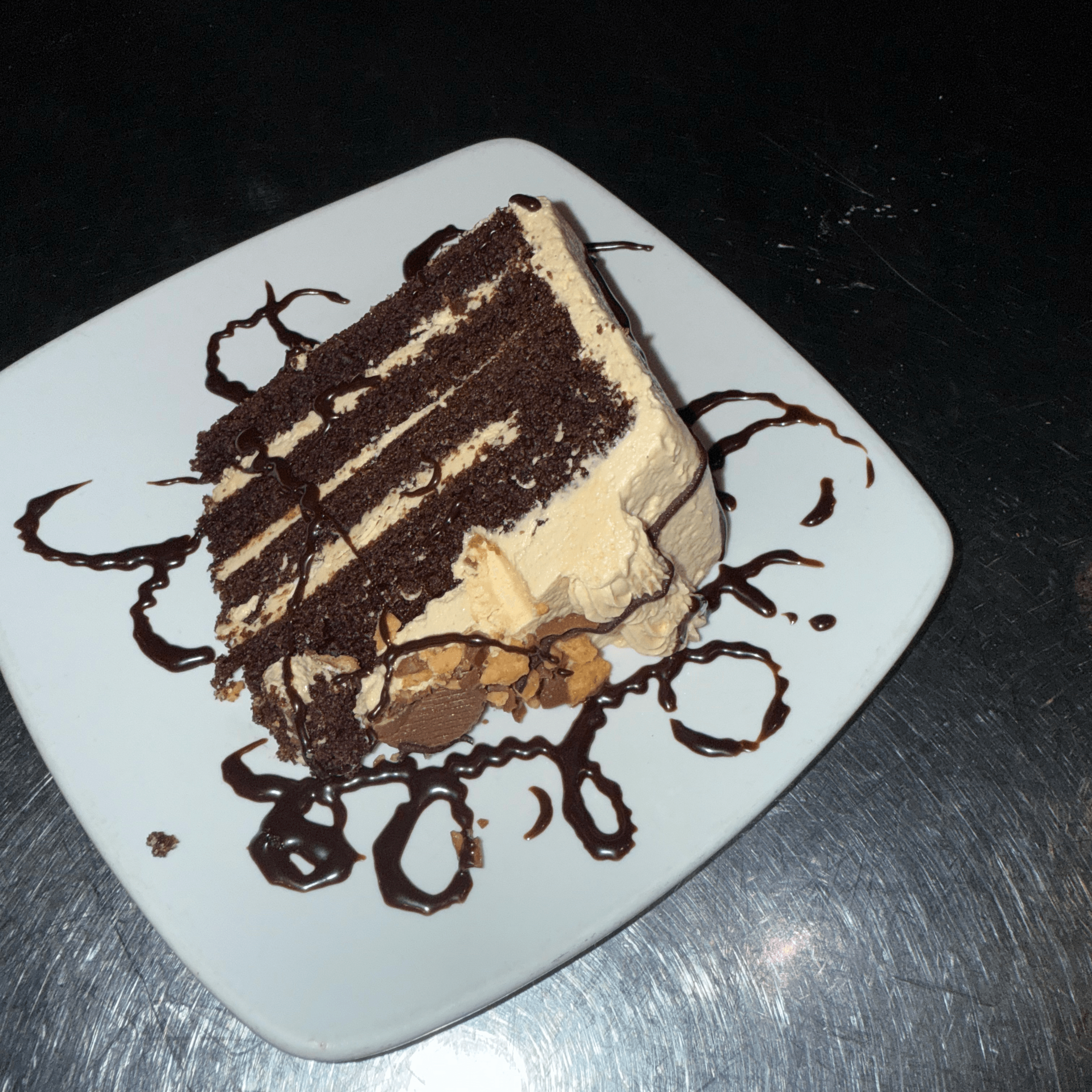 Peanut Butter Cup Triple Chocolate Cake.