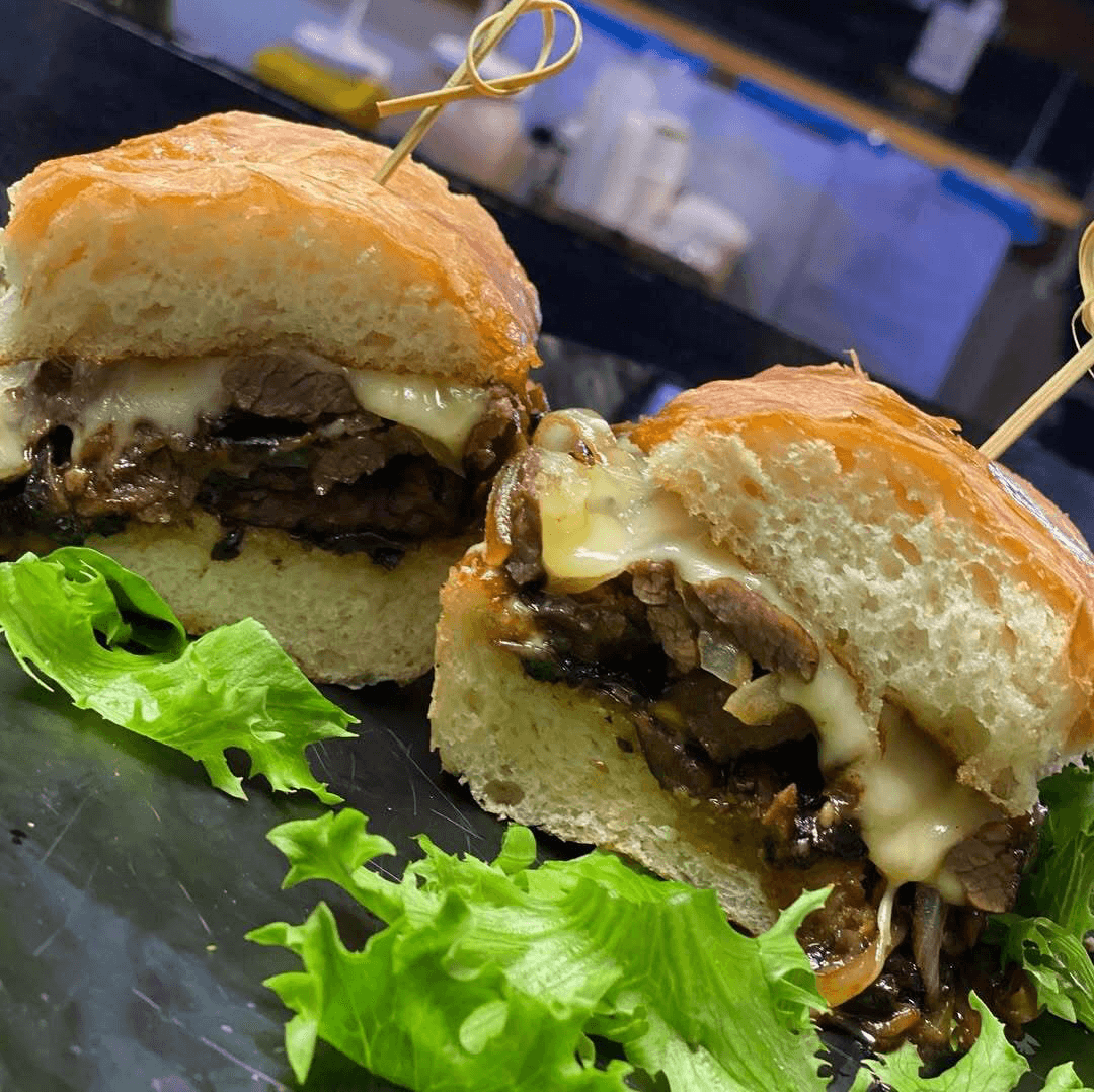 Mushroom Swiss Steak Sub.