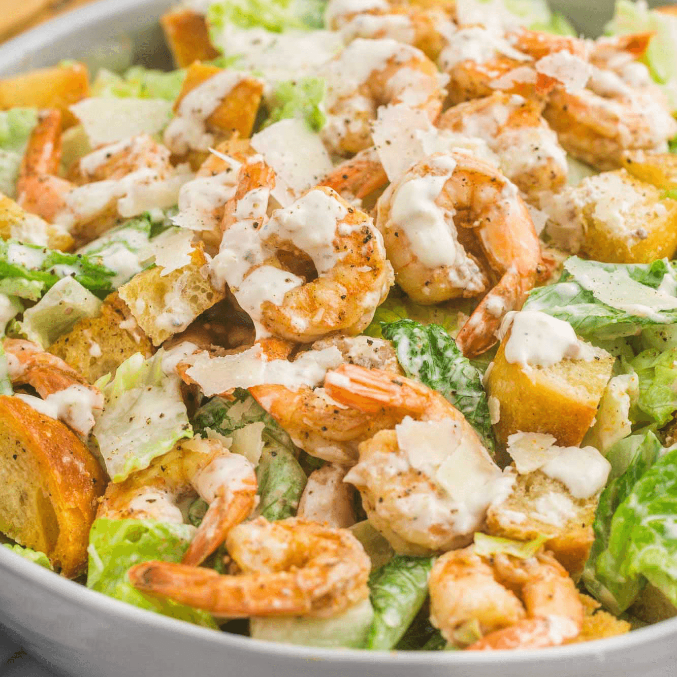 Caesar Salad with Shrimp.