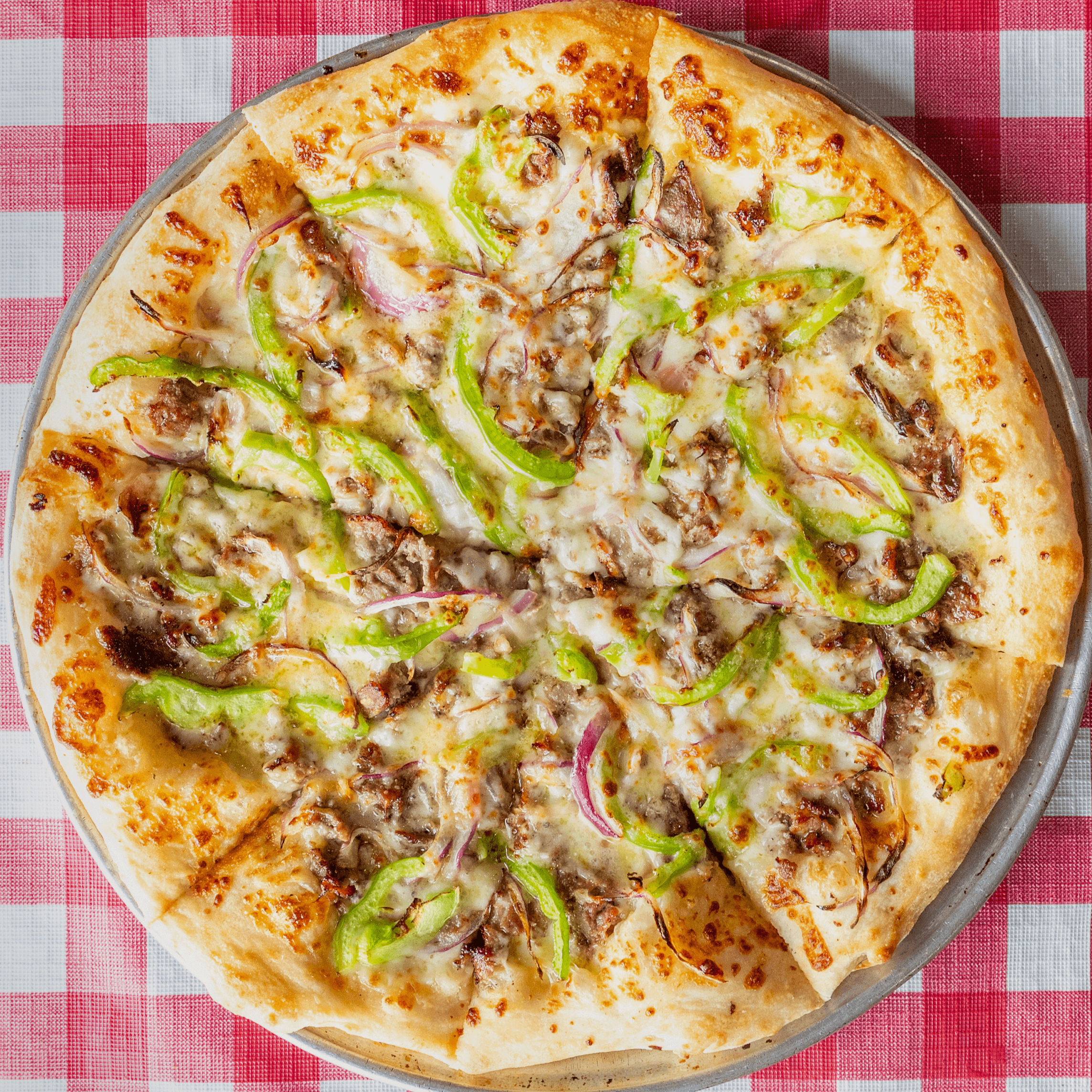 Philly Cheesesteak Pizza.