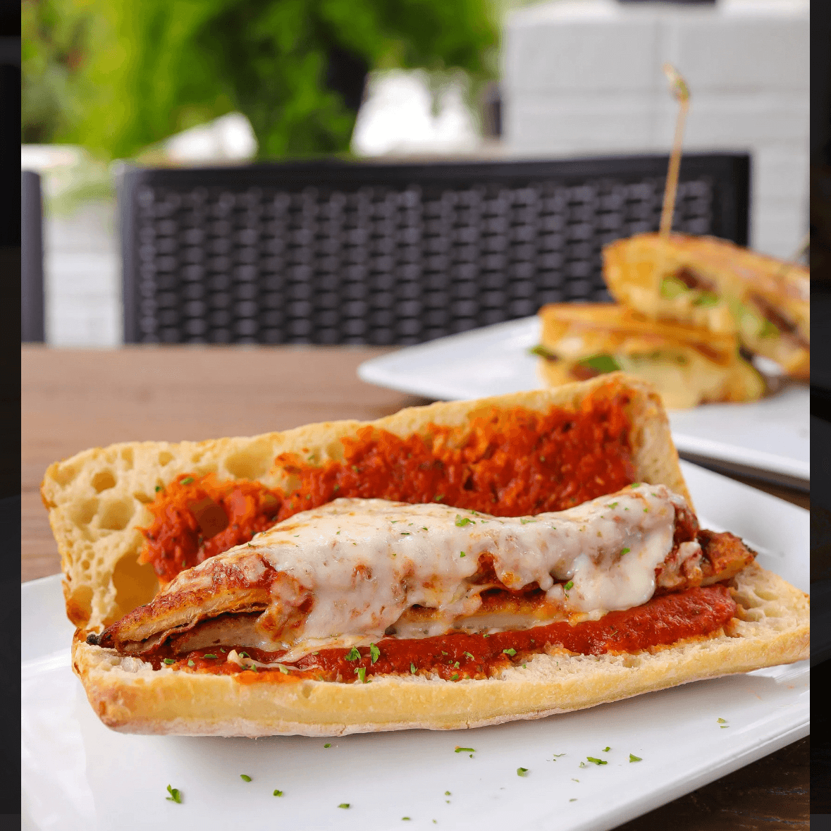 Chicken parmigiana sub.