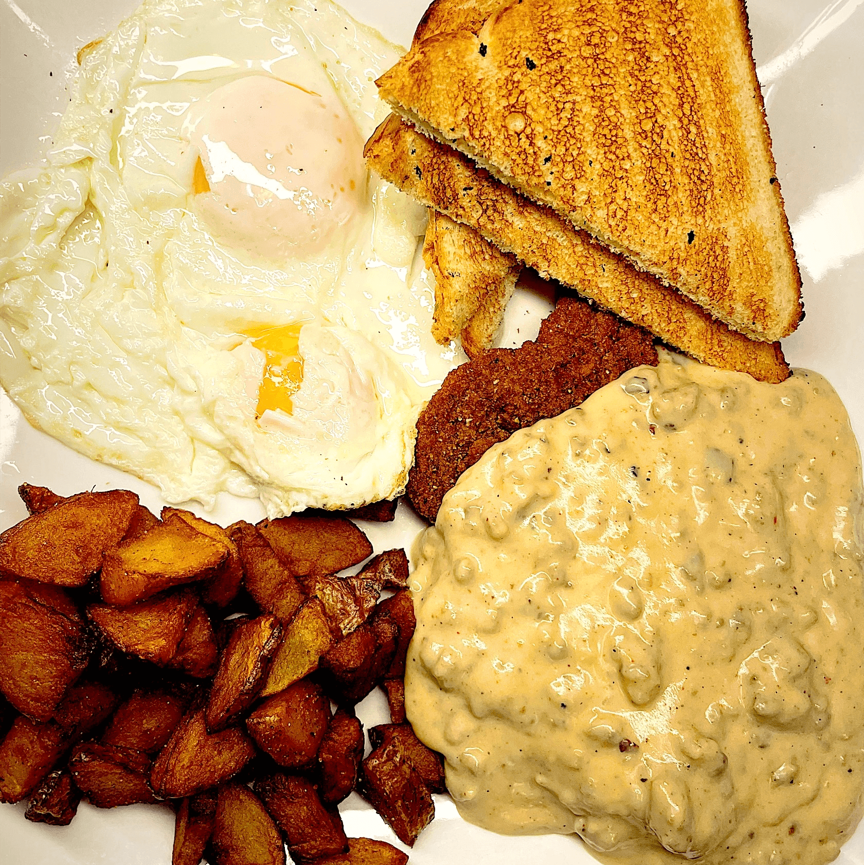 Country Fried Steak & Eggs.