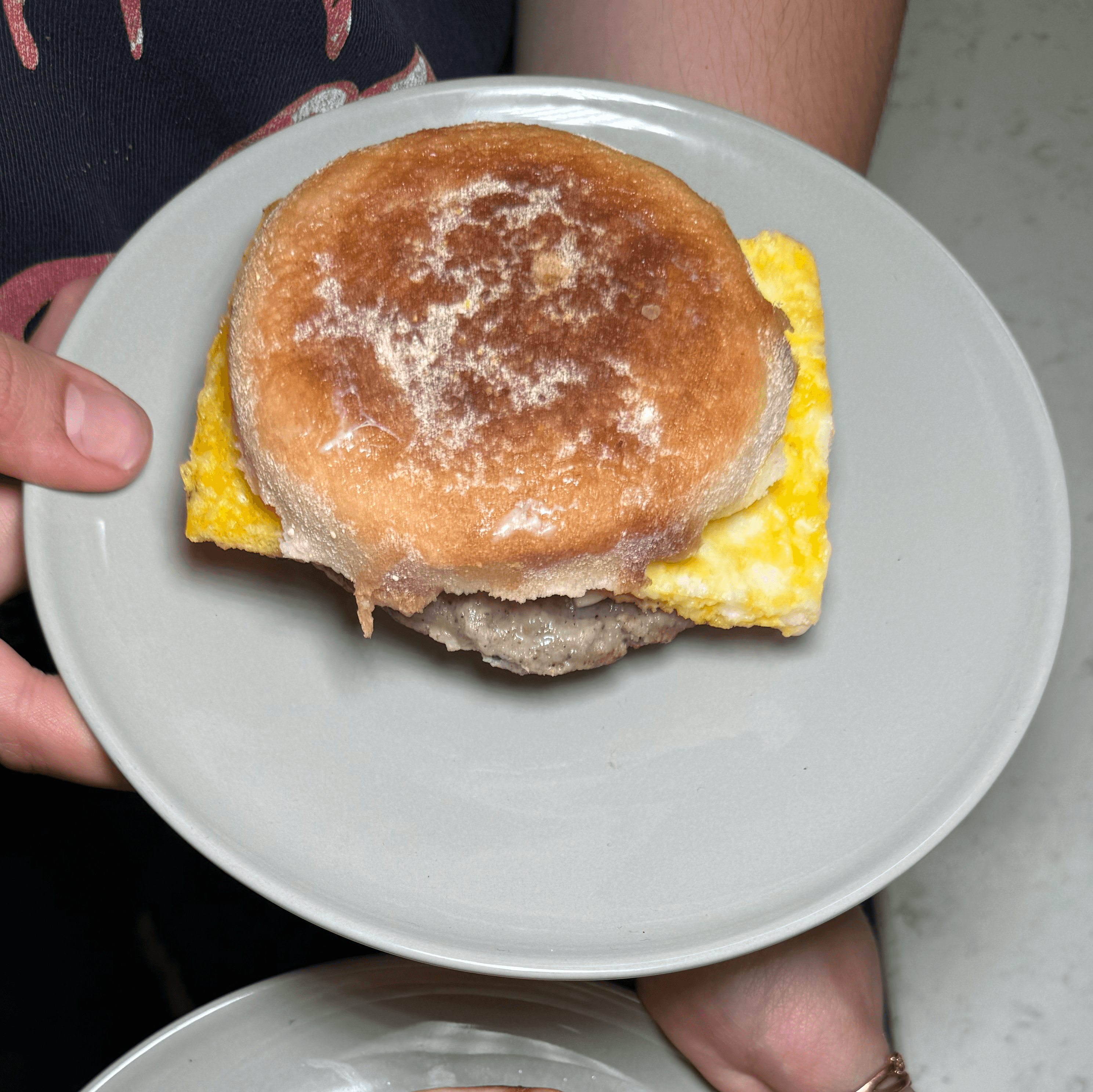 SAUSAGE EGG CHEESE MUFFIN.