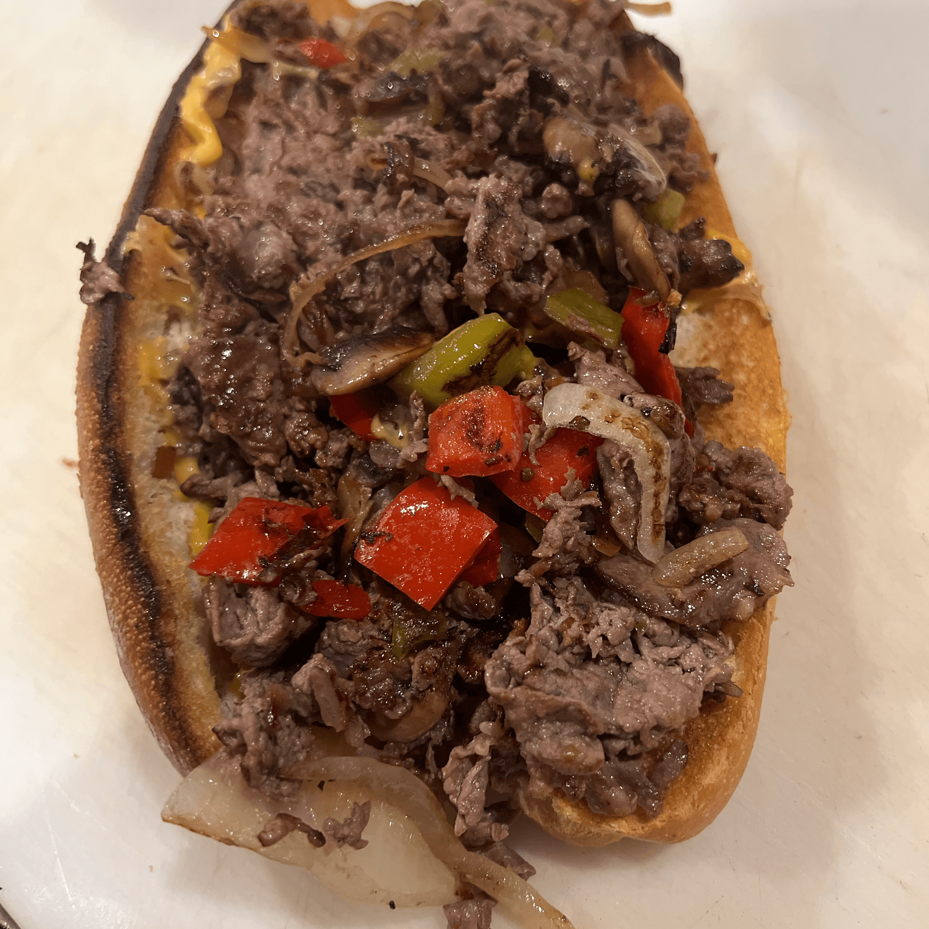 Cheesesteak All the Way Sandwich.