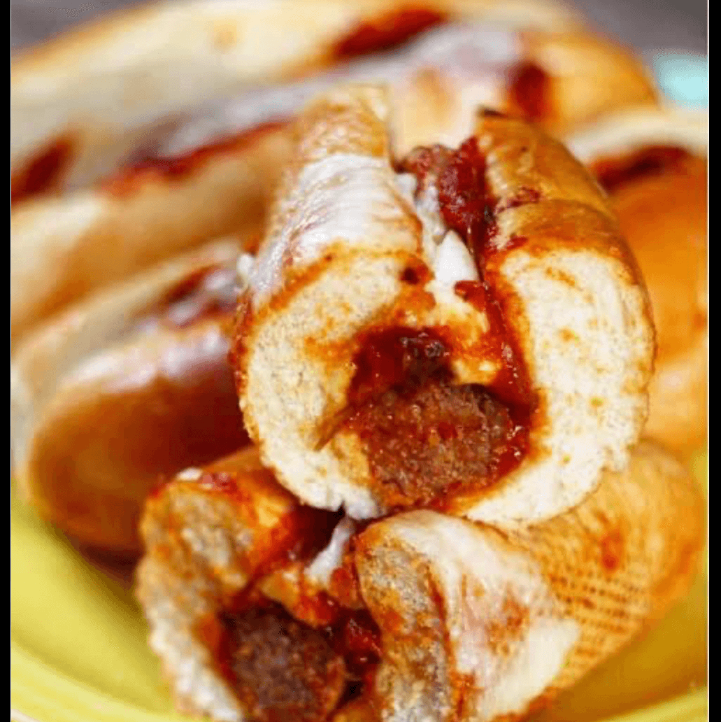 Italian sausage sub w/mozzarella.