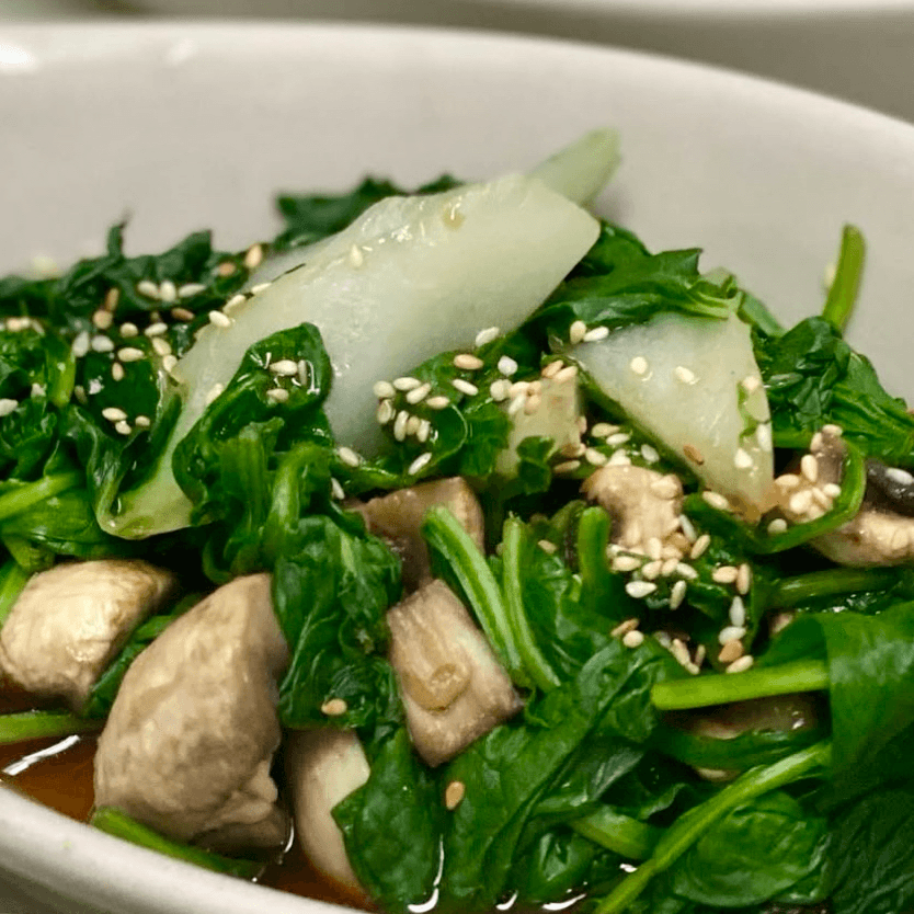 Spinach/mushroom -side (V).