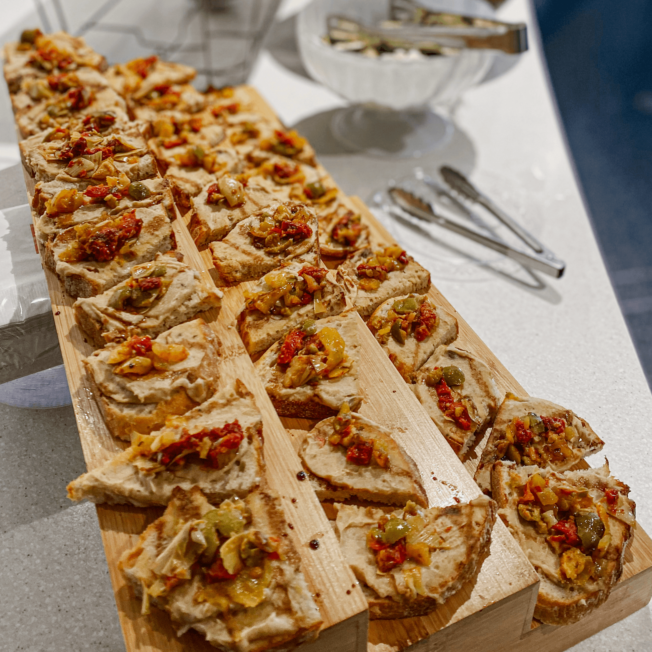 Hummus & Antipasto Crostinis.