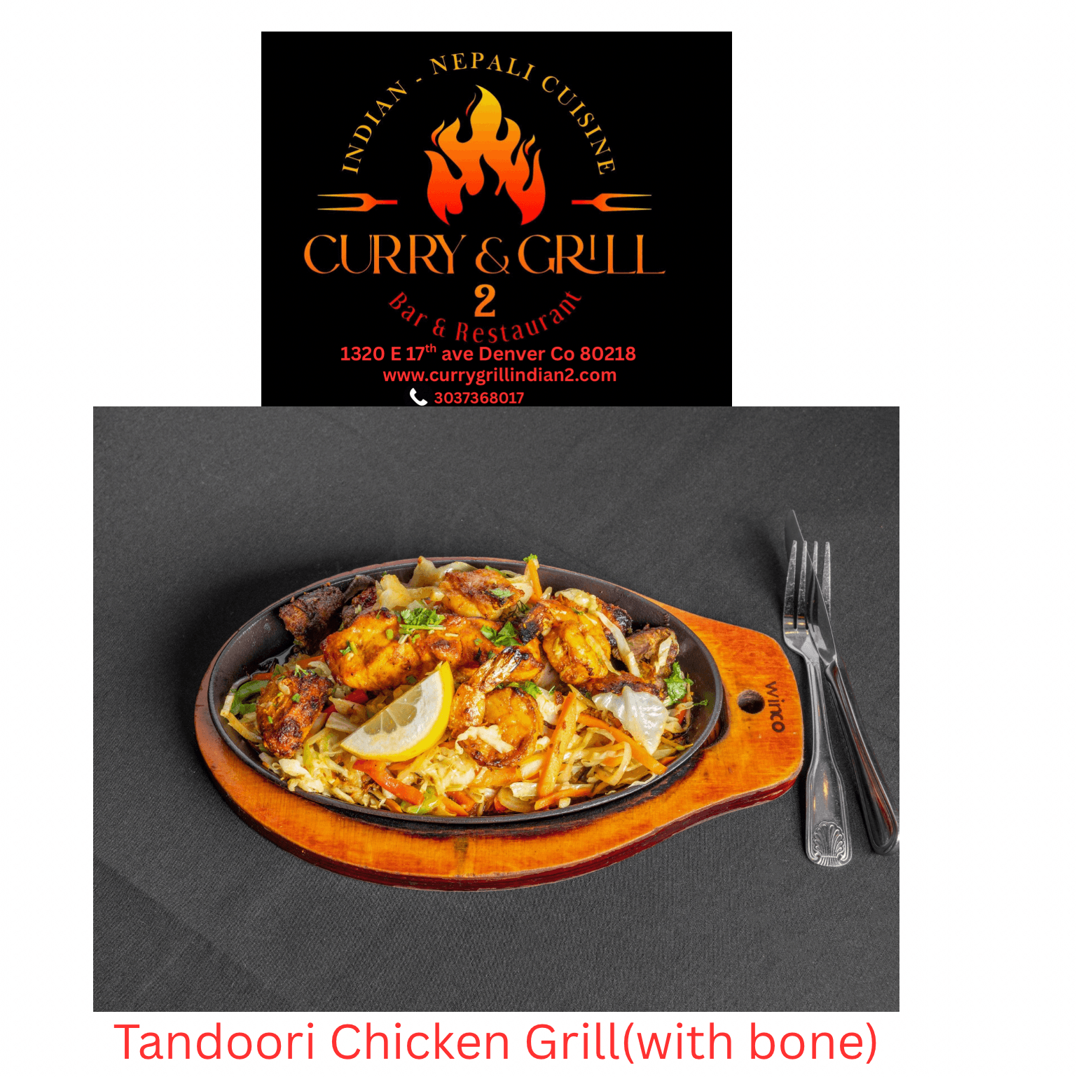 Tandoori Chicken (with bone).
