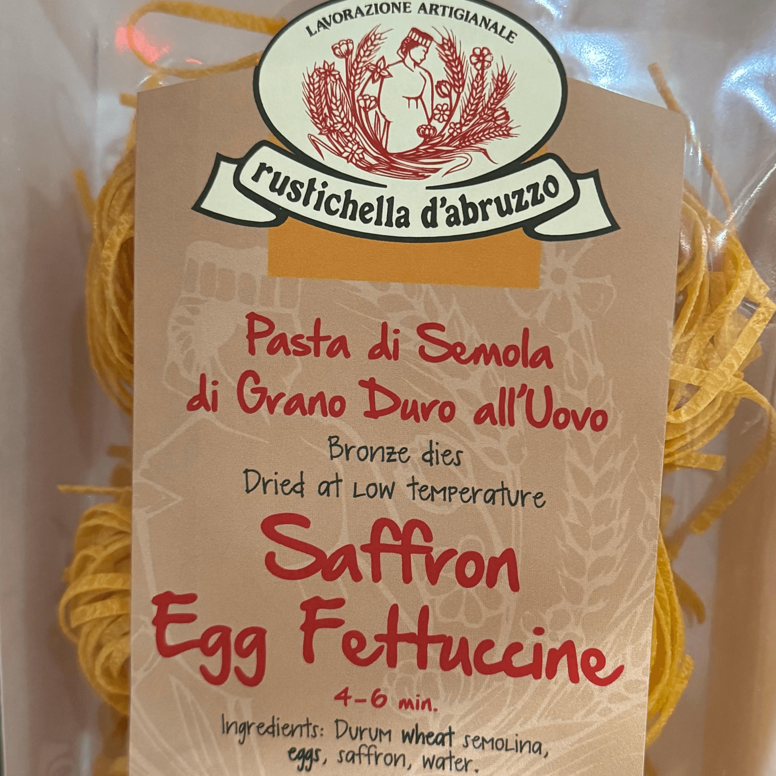 Rustichella d’abruzzo Saffron Egg Fettuccine.