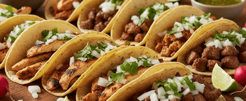 By dozen street tacos.