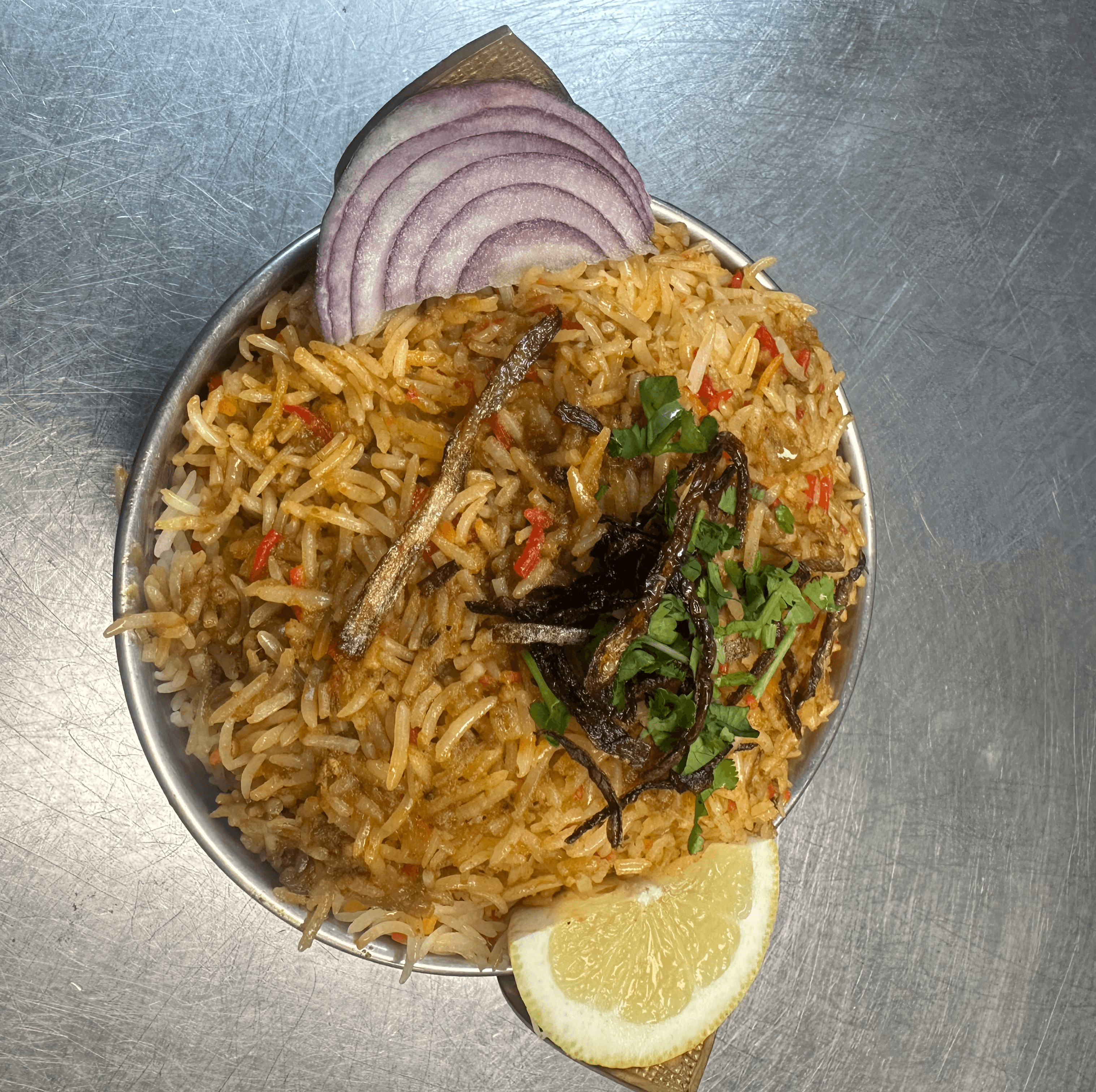 Lamb biryani.
